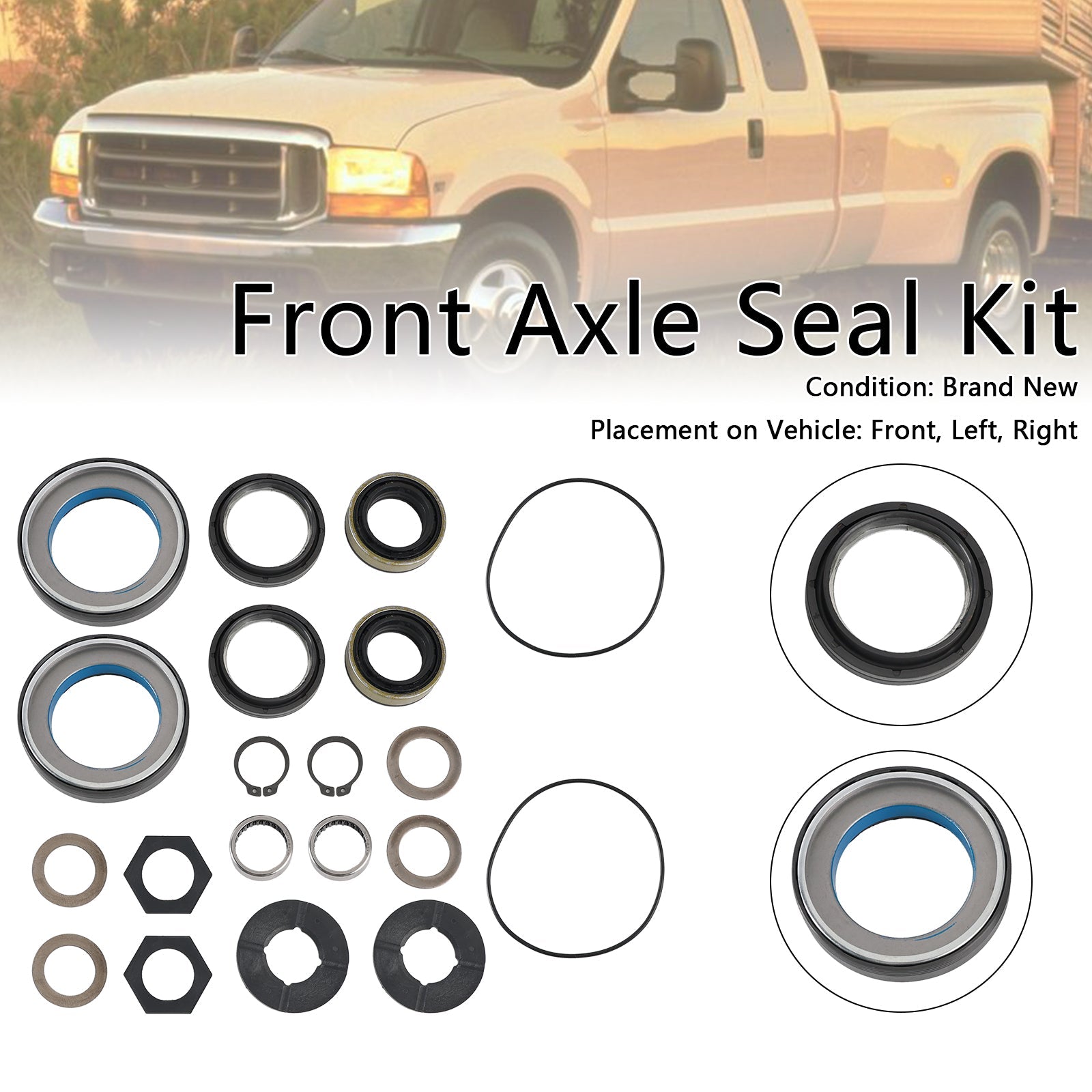 Front Axle Seal and Thrust Washer Kit Fit Ford Excursion F250 F350 1998-2004