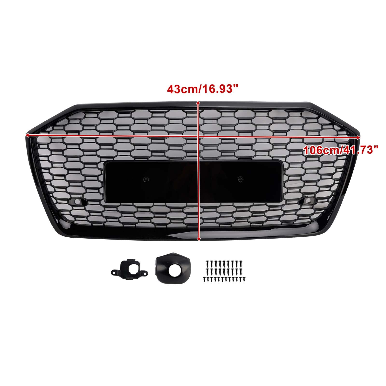 2019-2023 Fit Audi A6 S6 W//O ACC RS6 Style Honeycomb Mesh Front Grille Grill