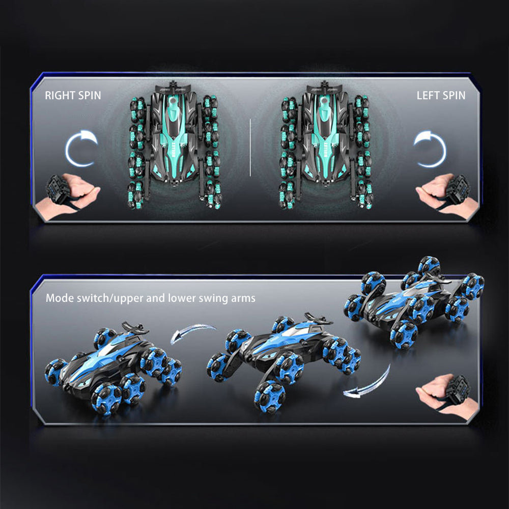 Cool 8 Wheels Hand Controlled rc Stunt Car Toys Gesture Sensing Remote Control Cars ransform Drift Off Road Vehicle for Boys Age 6-14 Year Old