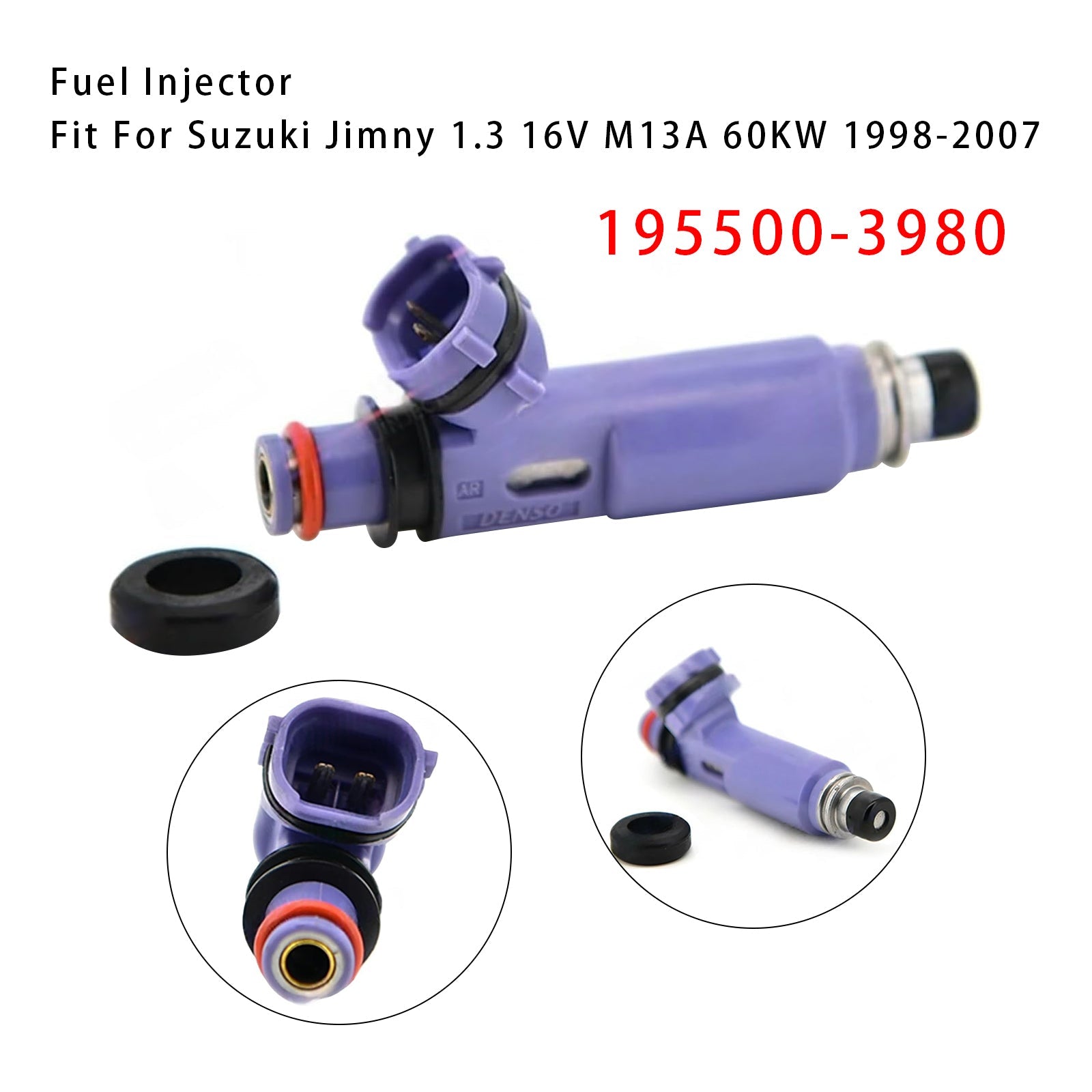 1998-2007 Suzuki Jimny 1.3 16V M13A 1Pcs Fuel Injector 195500-3980