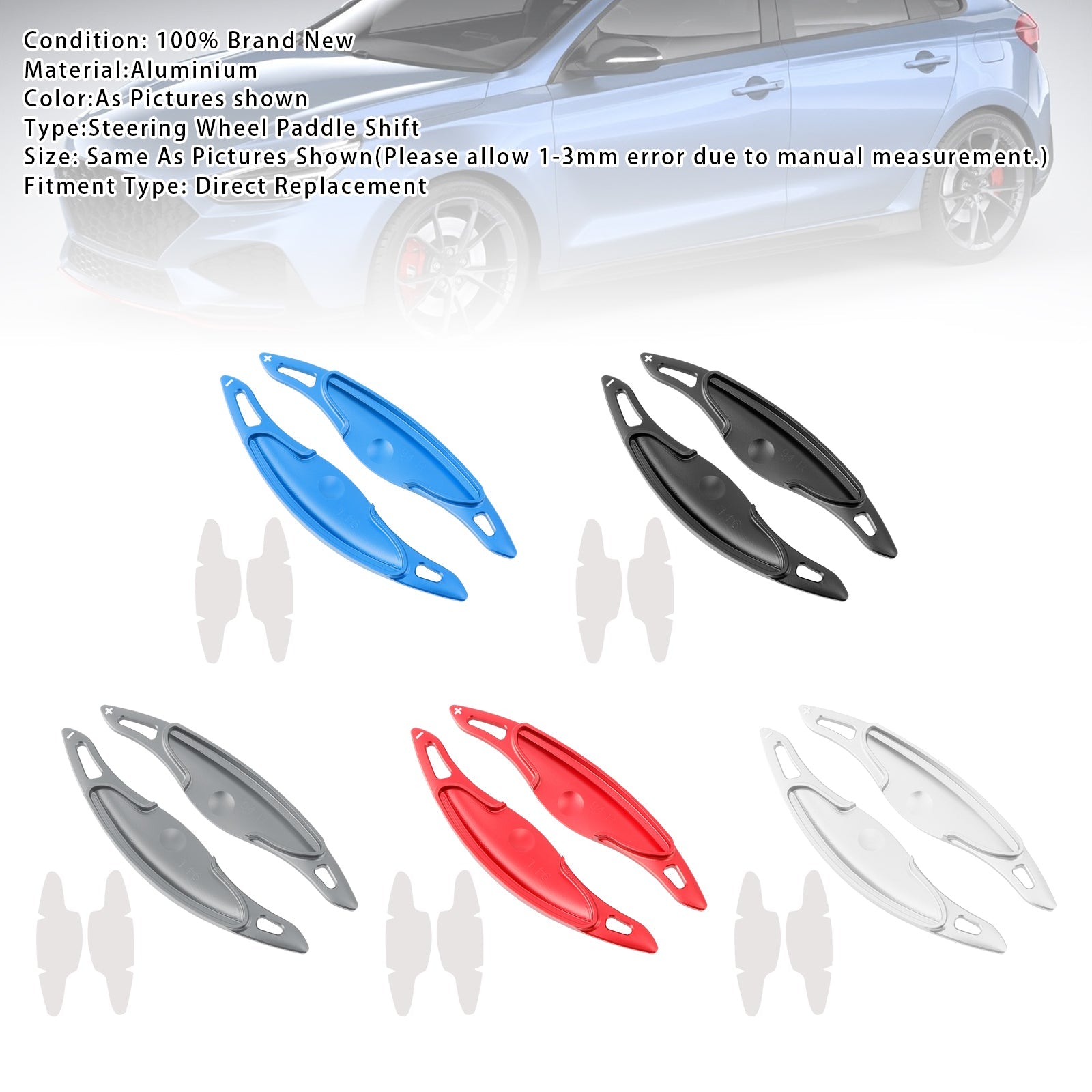 Steering Wheel Paddle Shifter Extension For Hyundai Elantra i30 Aluminium