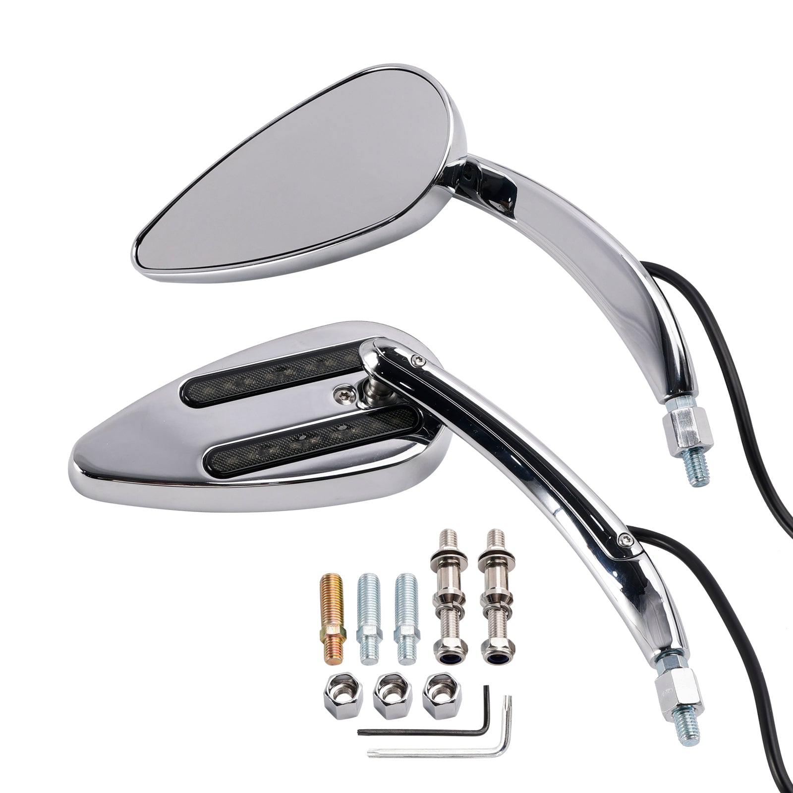 1990-2021 Electra Street Road Glide Chrome Custom LED Turn Signal Mirrors