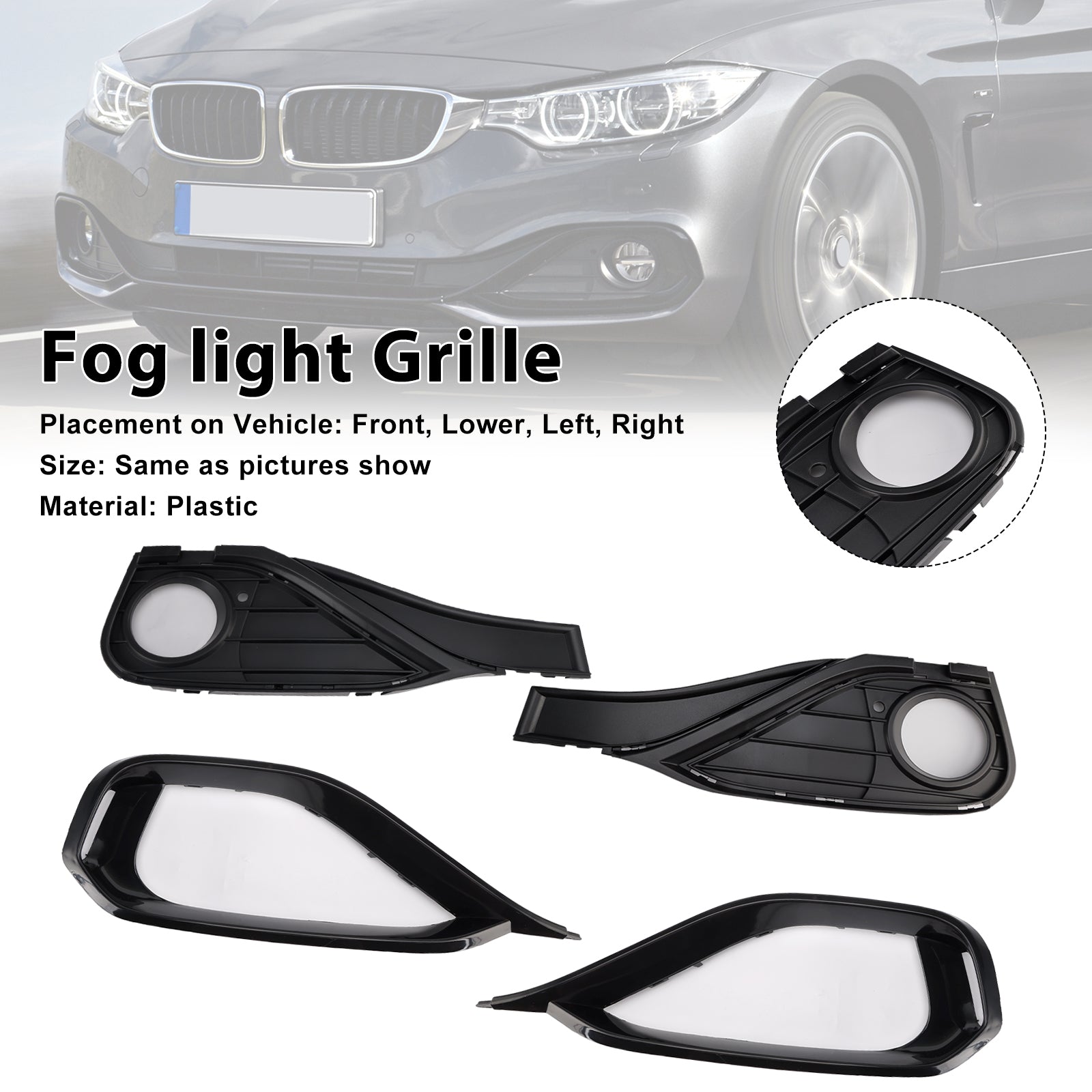 Fog Lamp Light Cover Insert Grill Grille 51117294831 Fit BMW F32 F33 F36 418D