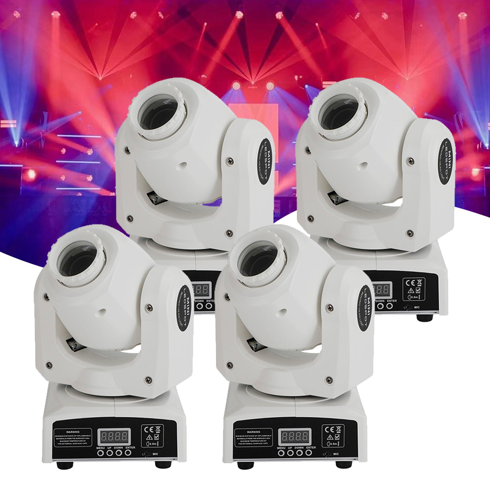 4Pcs Moving Head 120W 8Gobo Stage Lighting RGBW LED DJ DMX Beam Bar Party Light