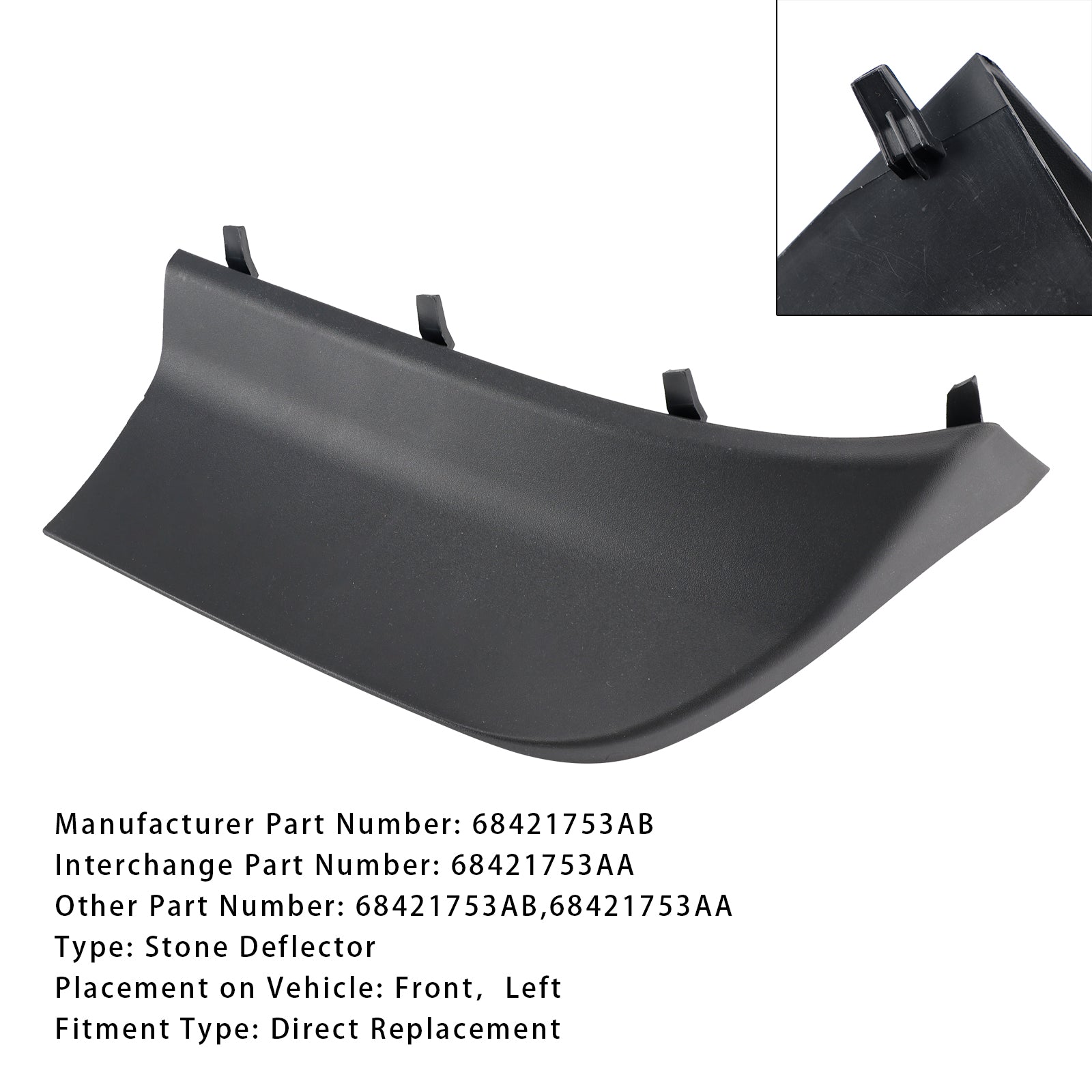 2021-2024 Jeep Grand Cherokee L Front Left Fascia Spat 68421753AB