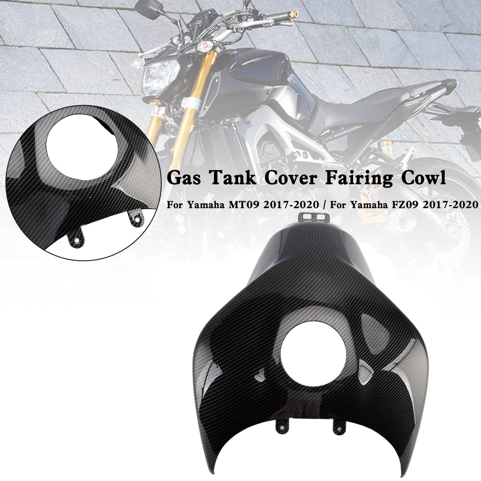 Gas Tank Cover Trim Fairing Cowl For Yamaha MT-09 MT09 FZ09 2017-2020 Carbon
