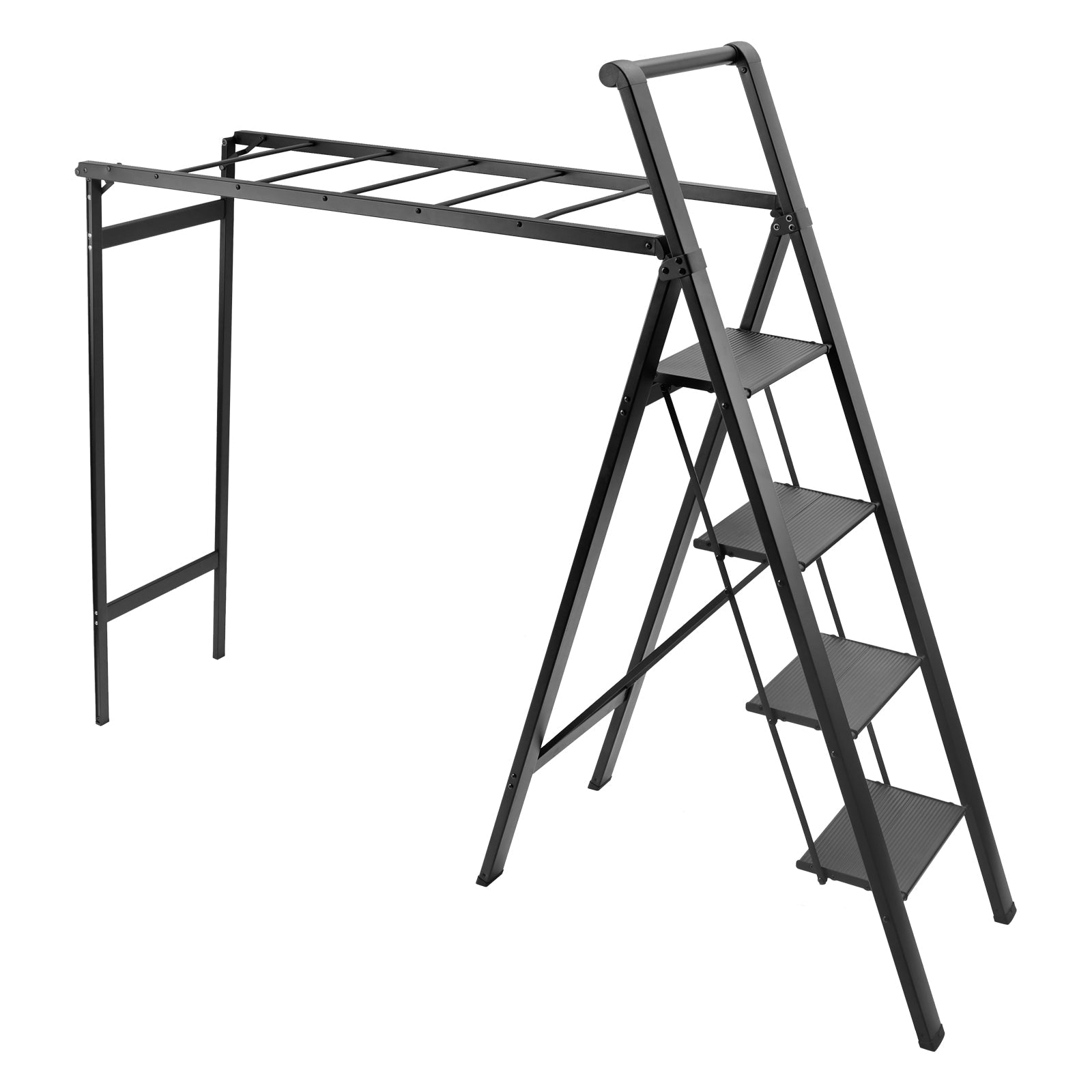 Foldable Drying Rack with Non-slip 4 Step Ladder 330lb Clothing Shoes Drying
