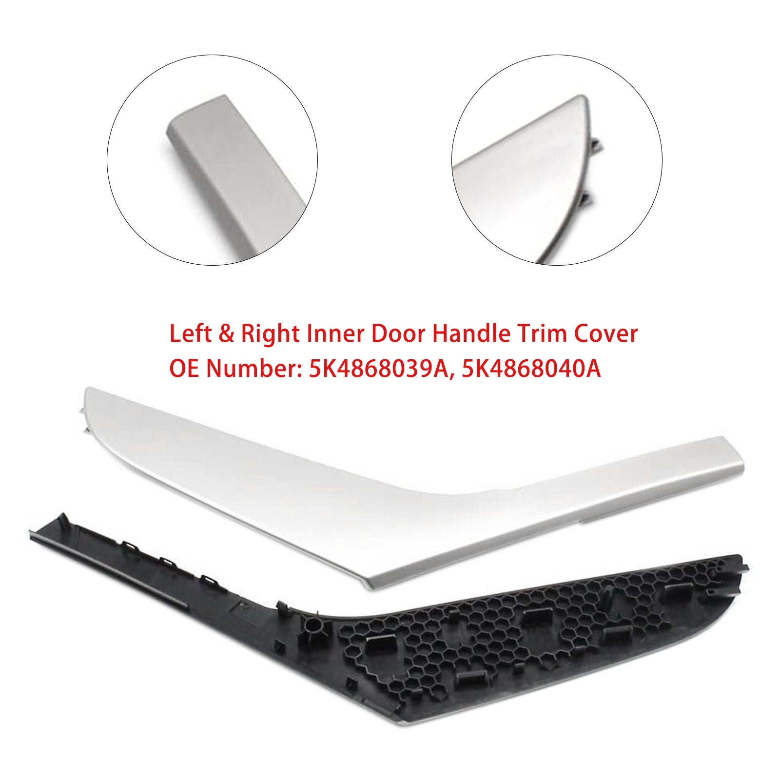 2009-2013 VW Golf 6 MK6 2pcs Left & Right Inner Door Handle Trim Cover