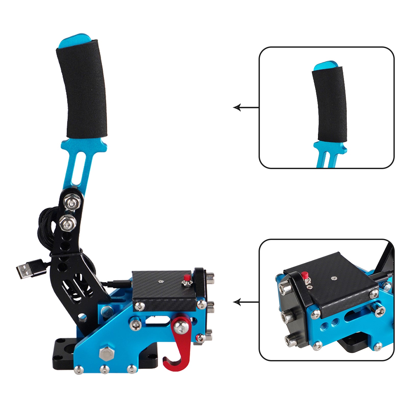 14Bit PS4/PS5 USB3.0 SIM Handbrake for Racing Games Steering Wheel Stand G29