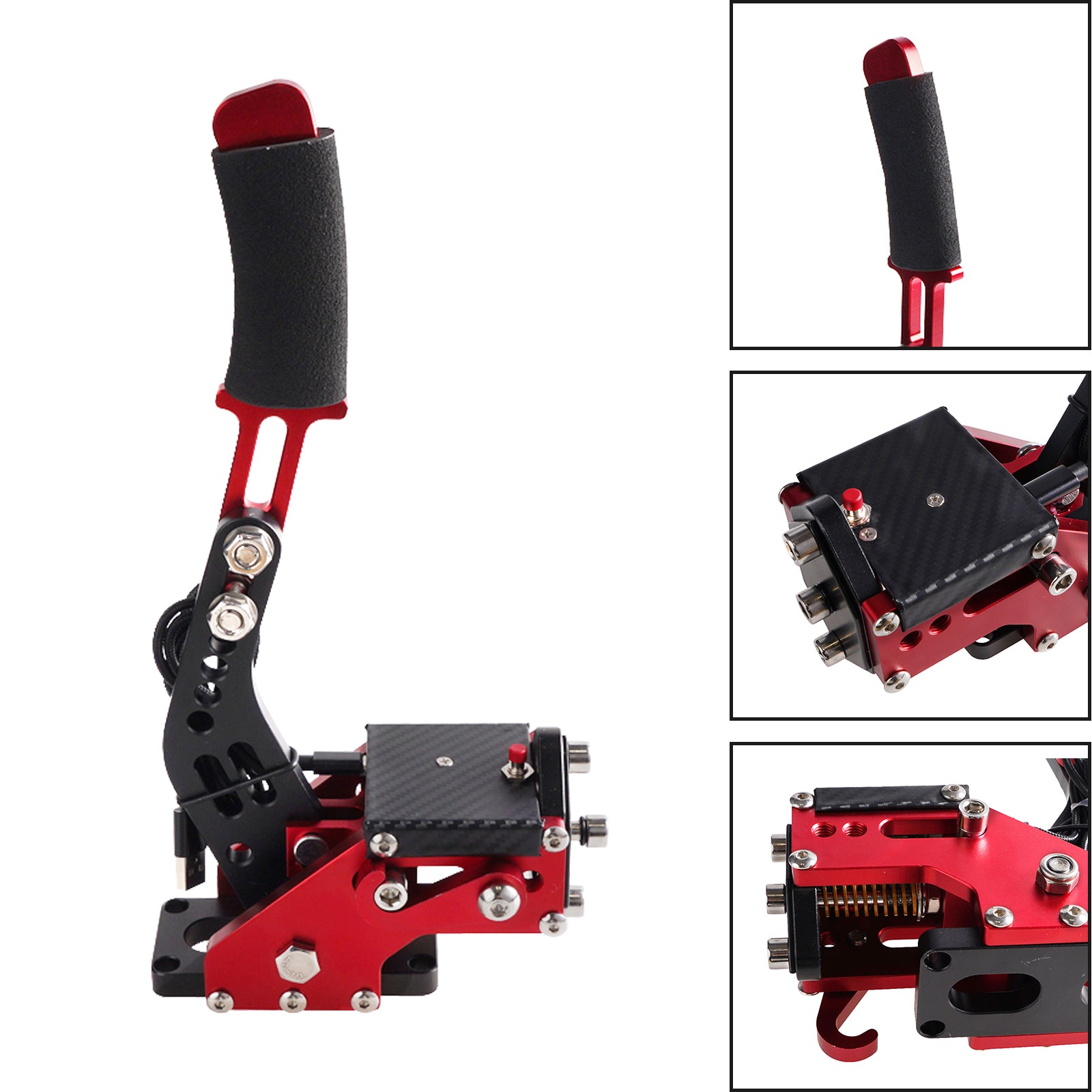 14Bit PS4/PS5 USB3.0 SIM Handbrake for Racing Games Steering Wheel Stand G29 Red