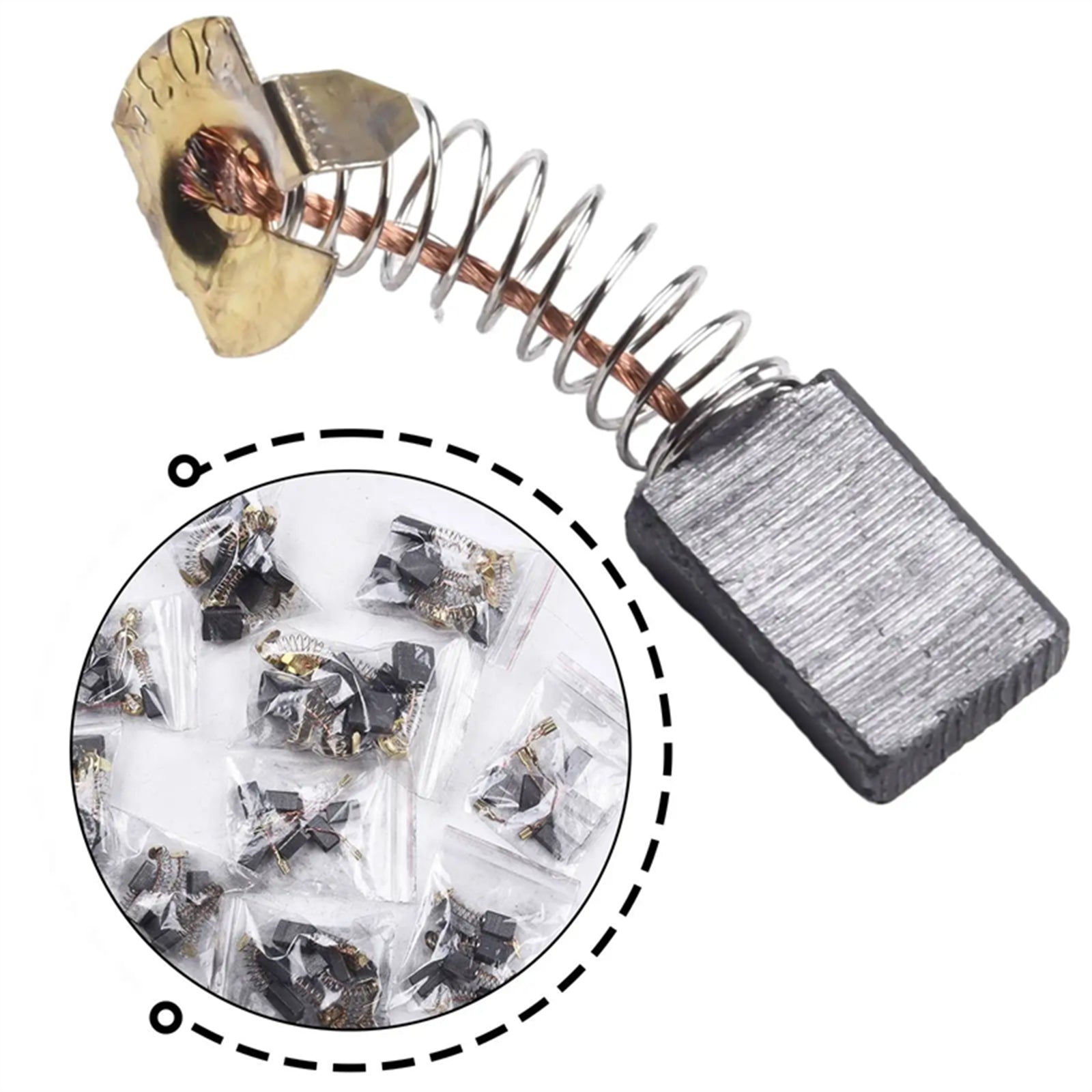 60Pcs 10 Sizes Electric Motor Carbon Brushes Replacement For Power Tool