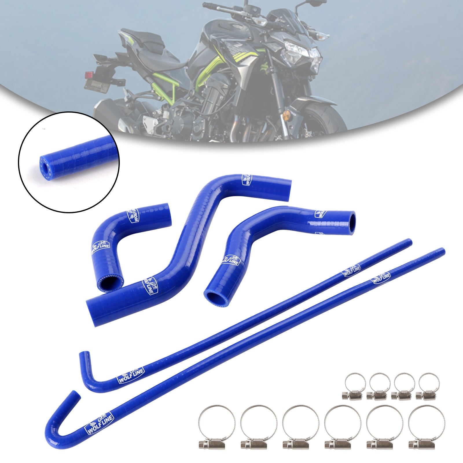 Silicone Radiator coolant Hose kit For Kawasaki Z900 Z900RS 2017-2025