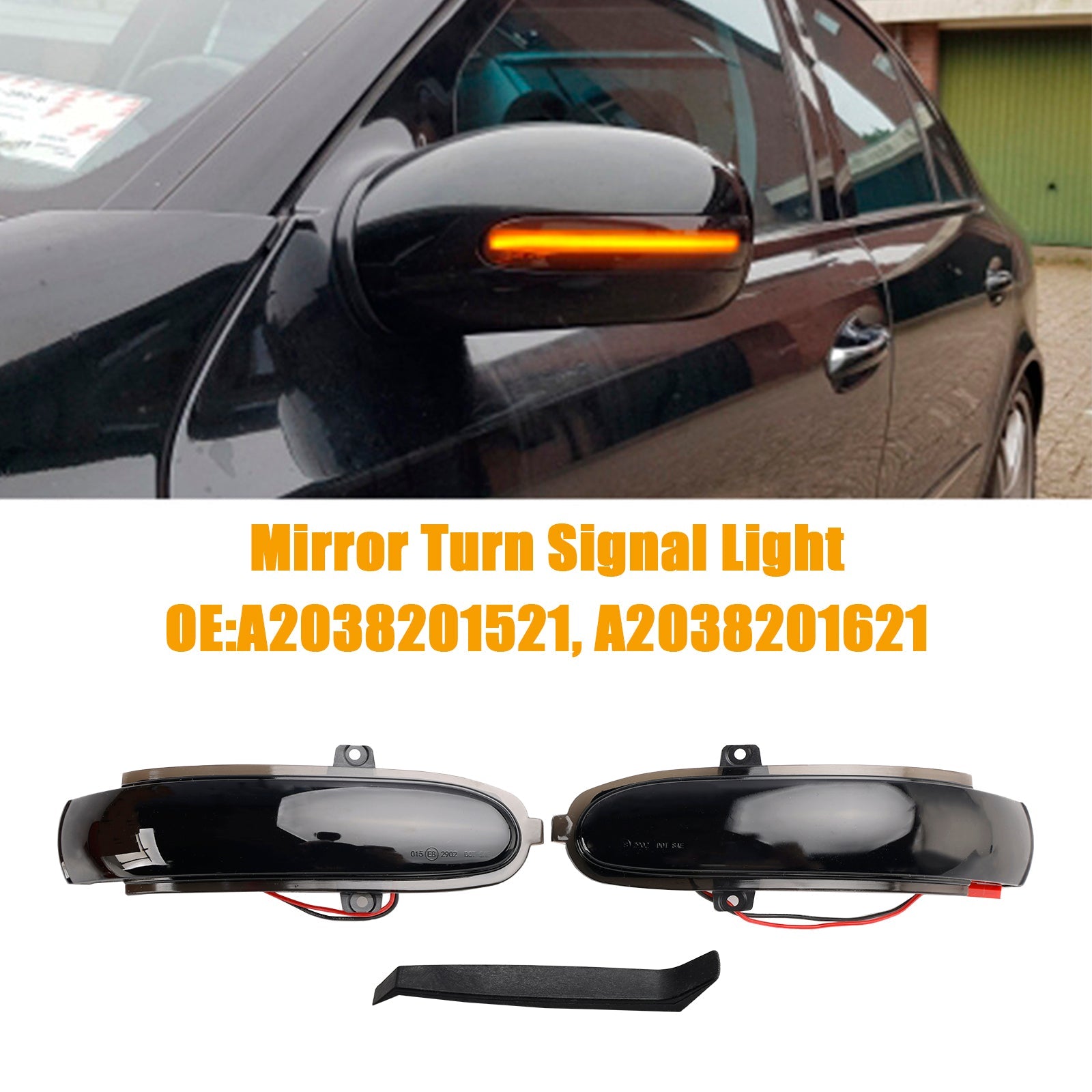 Smoked LED Sequential Side Mirror Turn Signal Light for Mercedes-Benz C W203