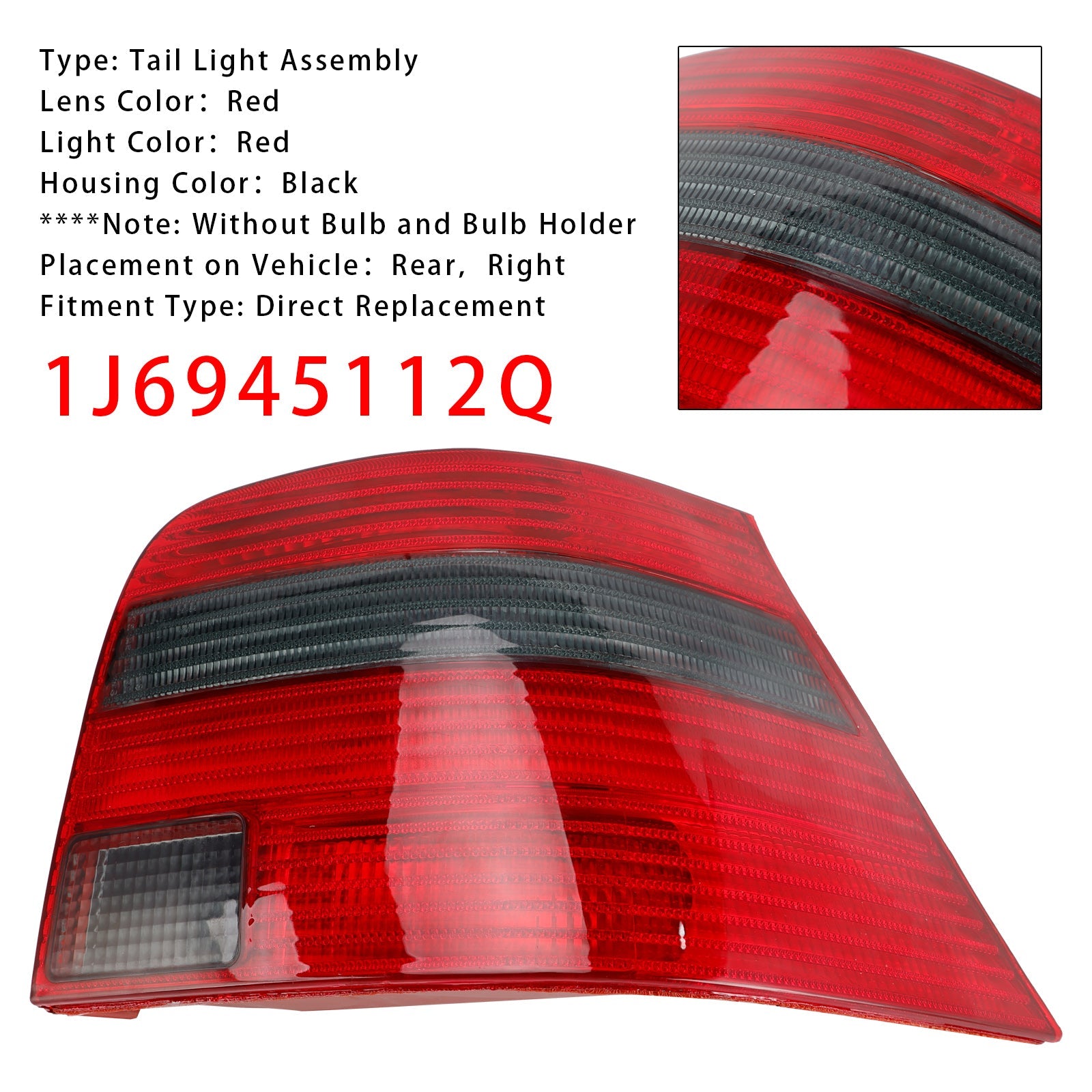 1997-2005 VW GOLF MK4 Hatchback Right Tail Light Lamp 1J6945112S