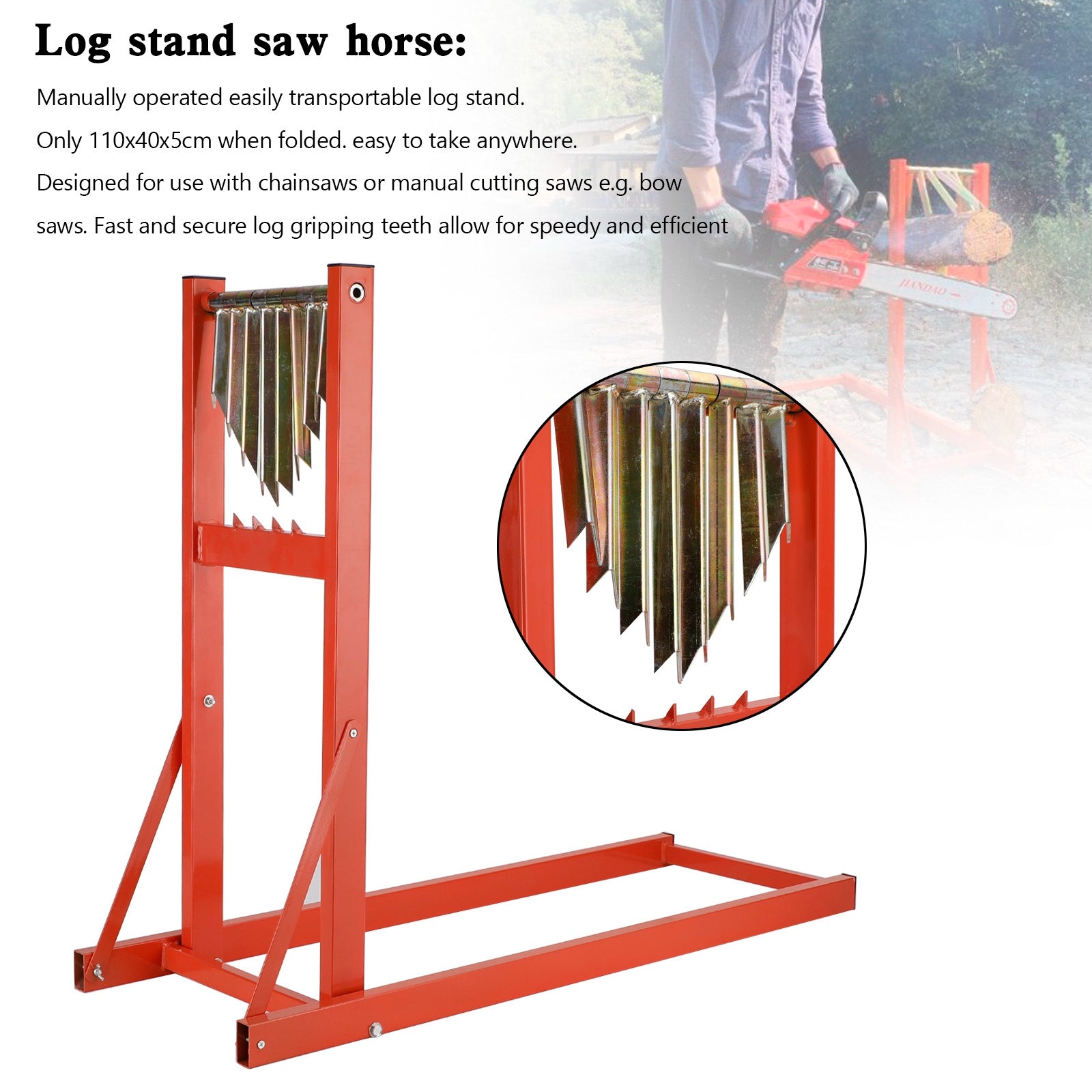 Log Stand Chainsaw Log Saw Bench Wood Folding Saw Horse Smart Holder Heavy Duty