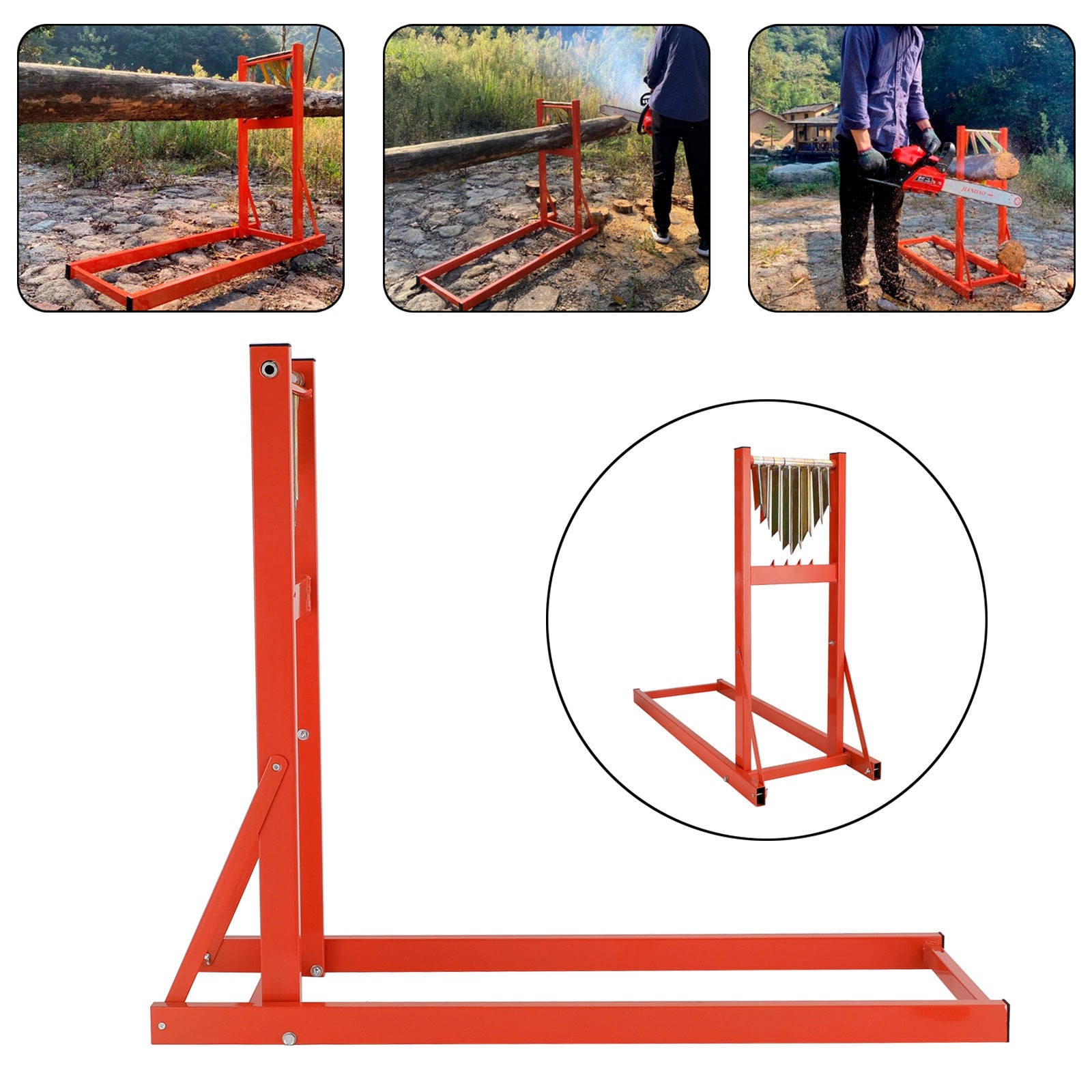 Log Stand Chainsaw Log Saw Bench Wood Folding Saw Horse Smart Holder Heavy Duty