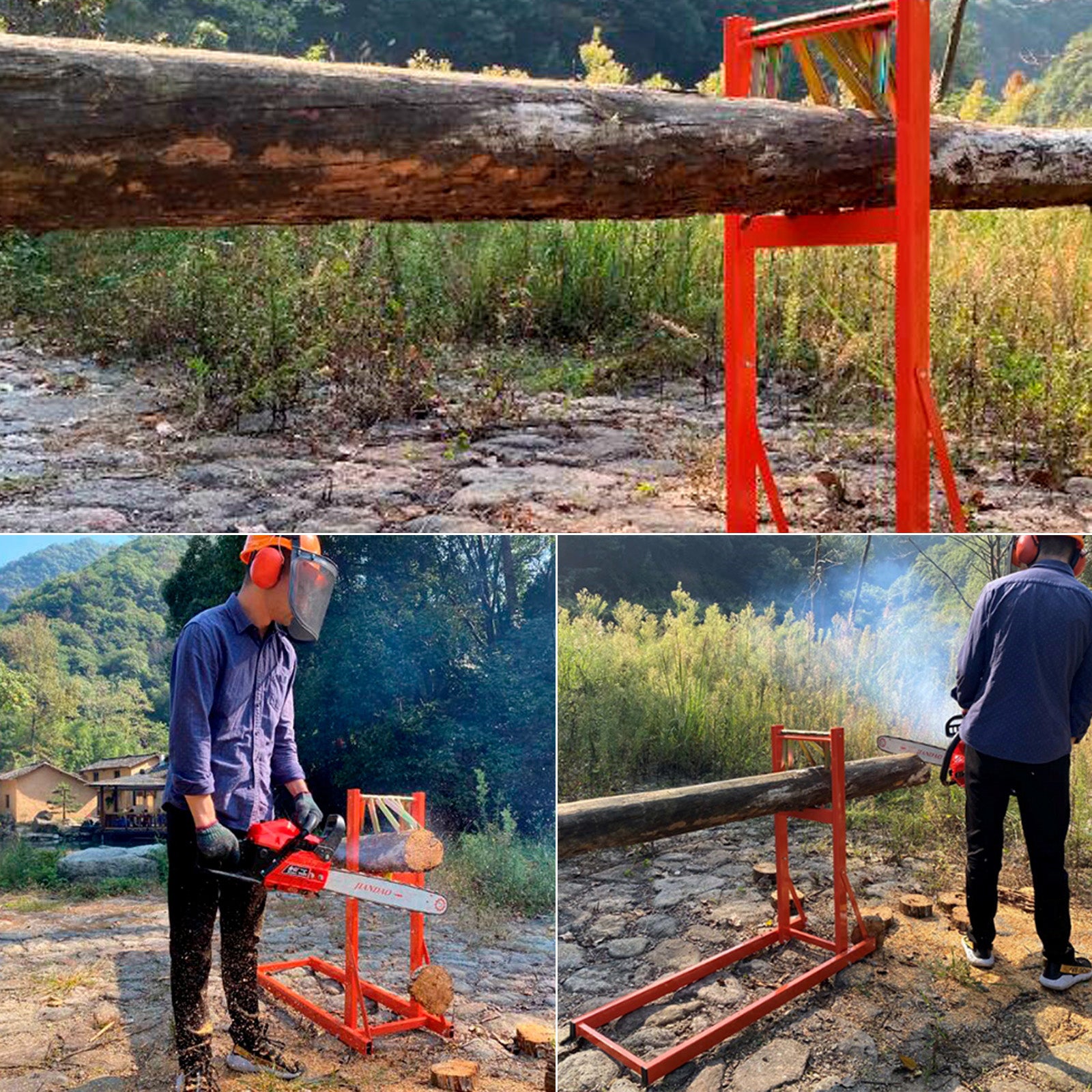 Log Stand Chainsaw Log Saw Bench Wood Folding Saw Horse Smart Holder Heavy Duty