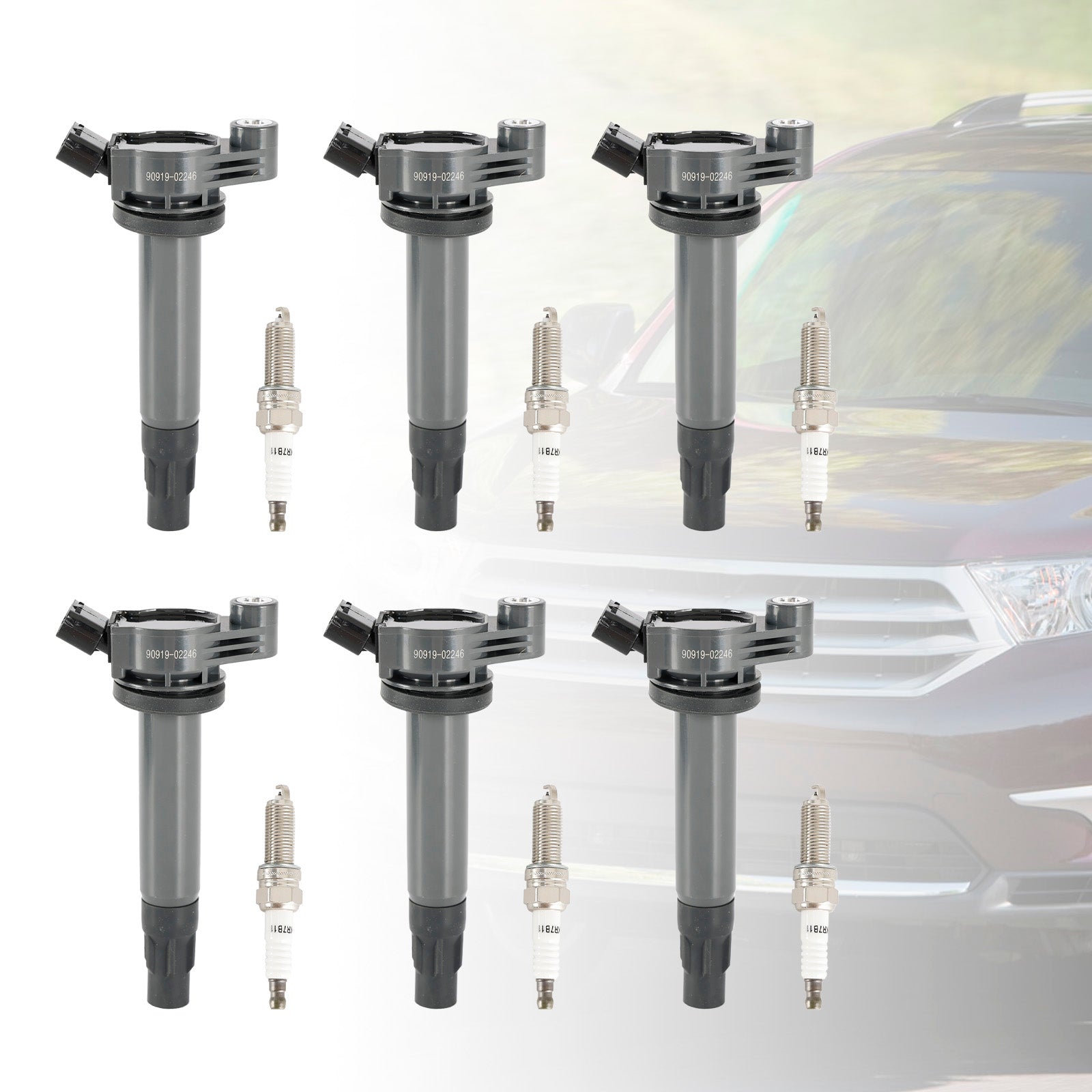 2004-2008 Toyota Solara 3.3L V6 6x Ignition Coil +Spark Plug UF506