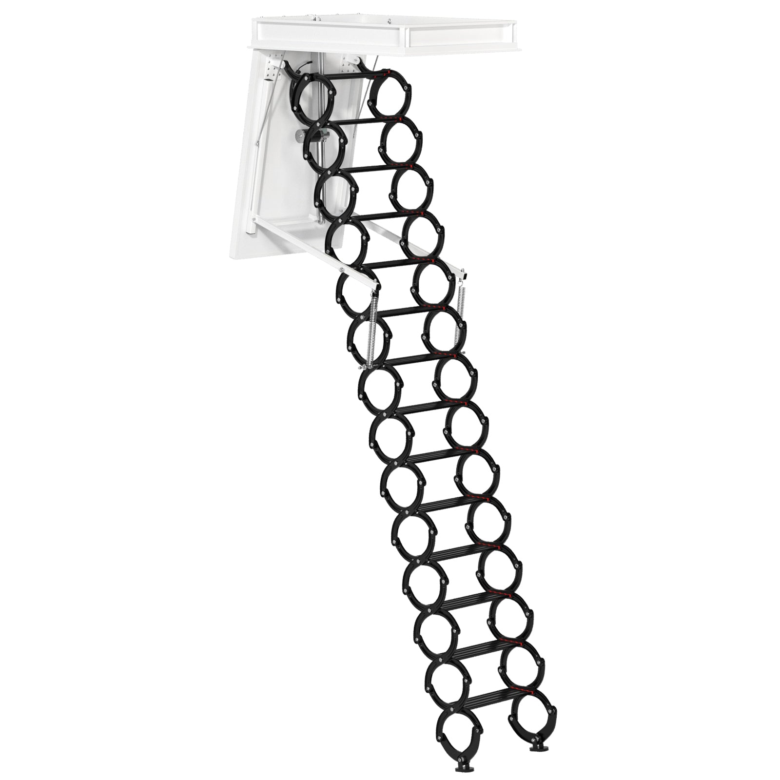 13 Steps Electirc Acctic Ladder Aluminum Folding 11.8FT Remote For Loft Home