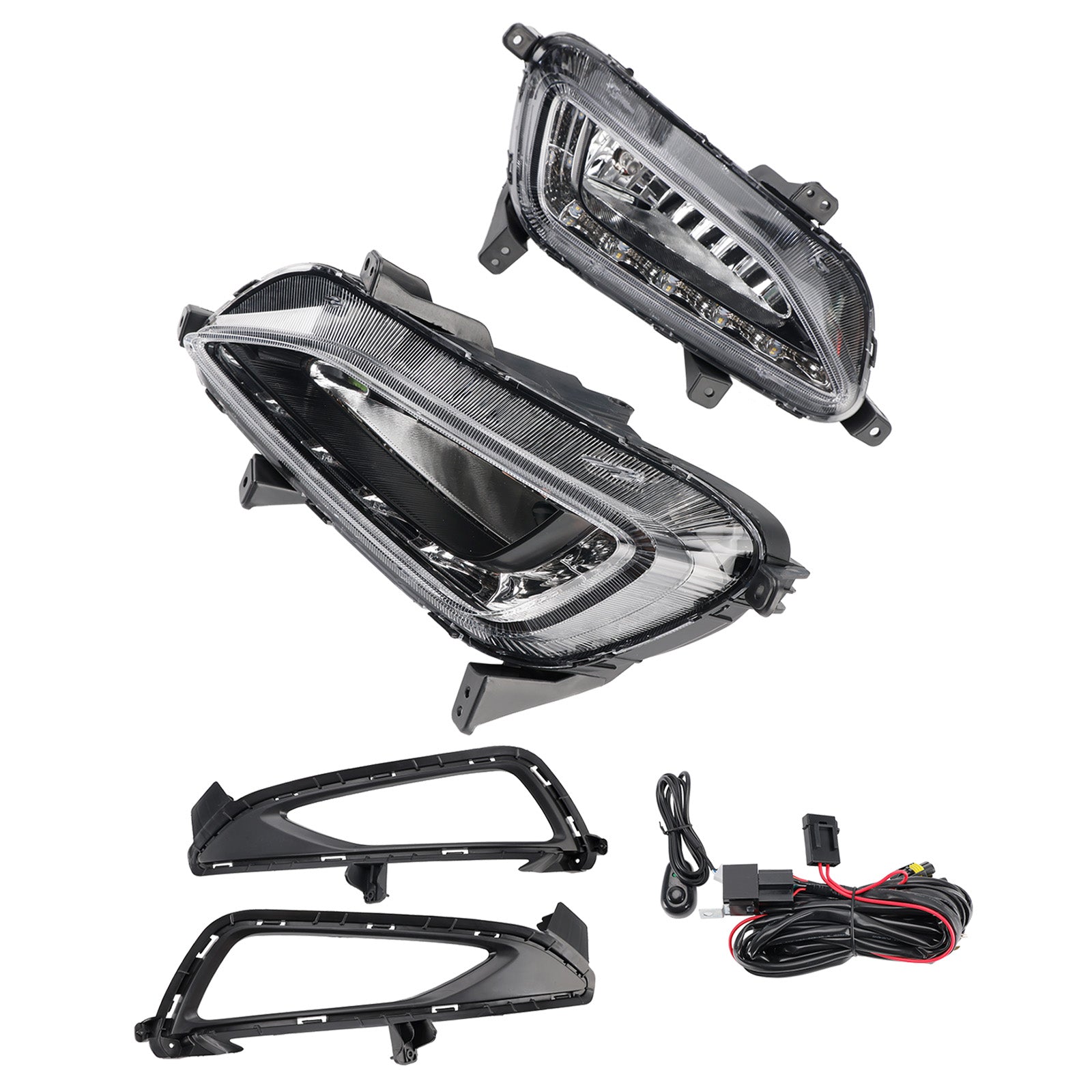 2016-2018 Hyundai Tucson LED Fog Lights Front Bumper Lamps with DRL 86525-D3200 5000K-7000K