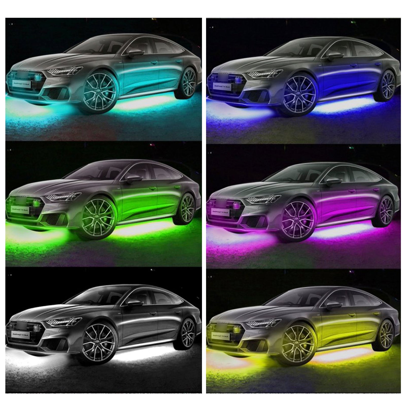 4Pcs LED Chassis Light Modified With Fantasy Ambient Light APP+Remote Control 90*2+120*2