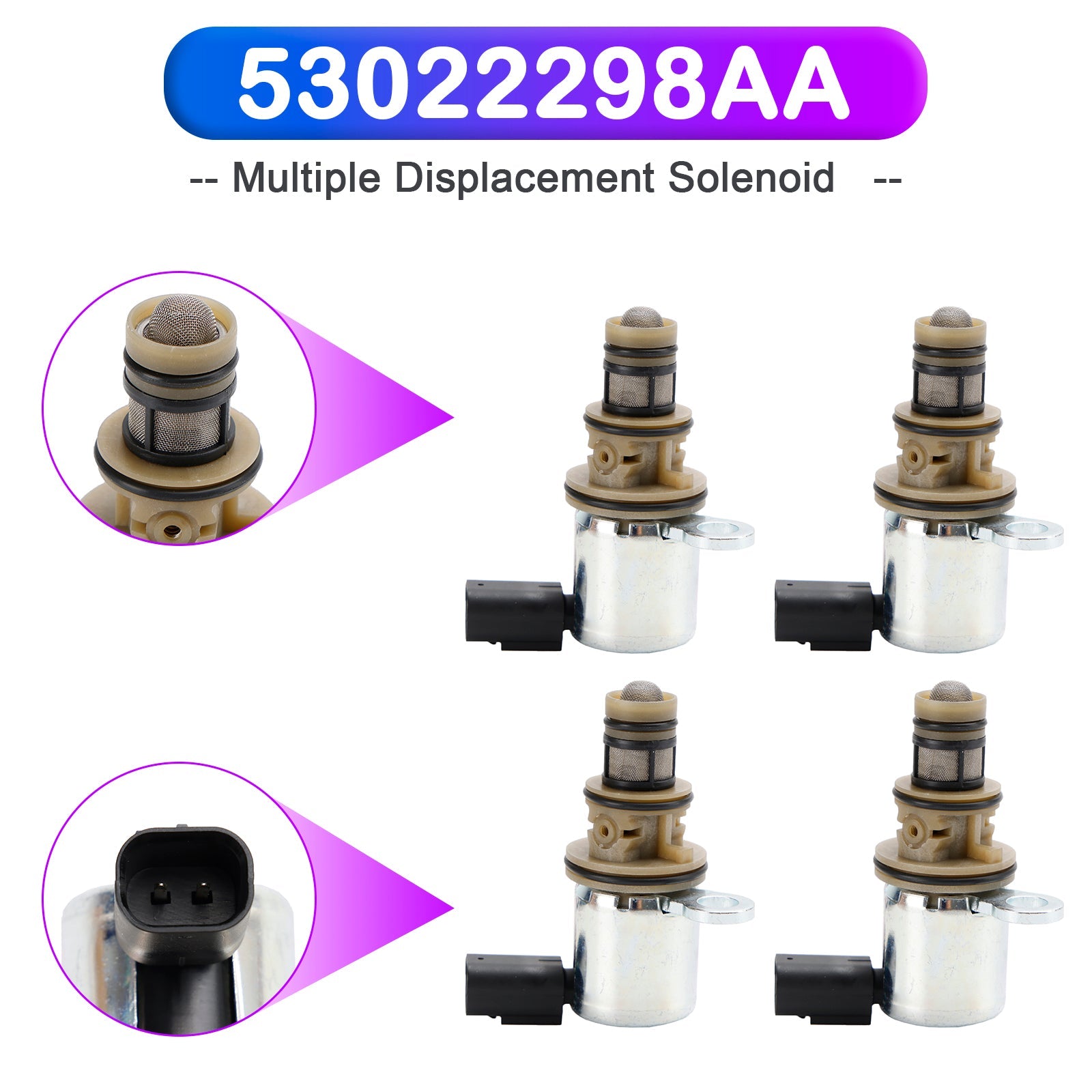 2010 For Dodge Ram 2500 5.7L 345Cu. In. V8 GAS 4pcs Multiple Displacement Solenoid 53022298AA