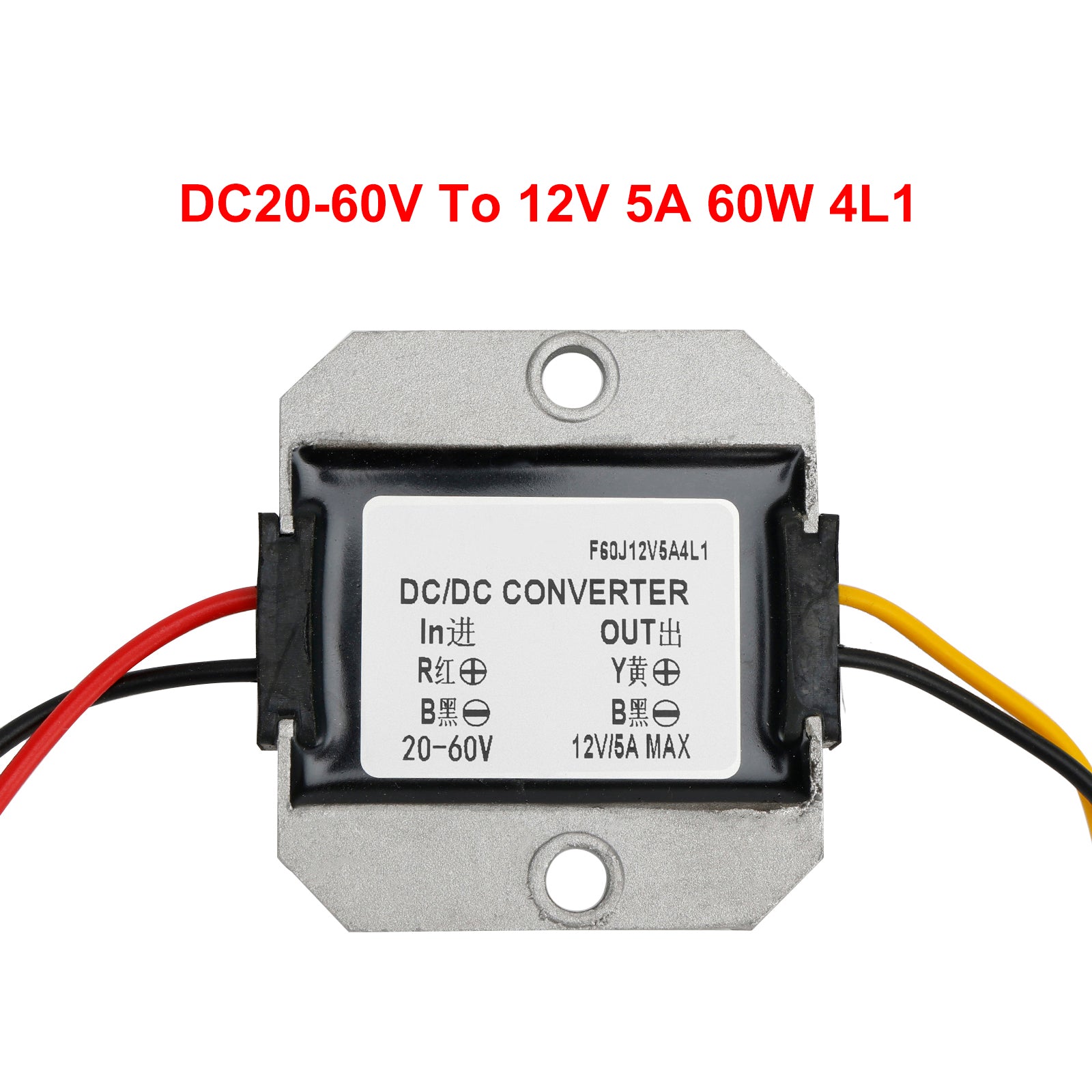 WaterProof DC20-60V To DC12V 5A 60W Step Down Power Converter Regulator