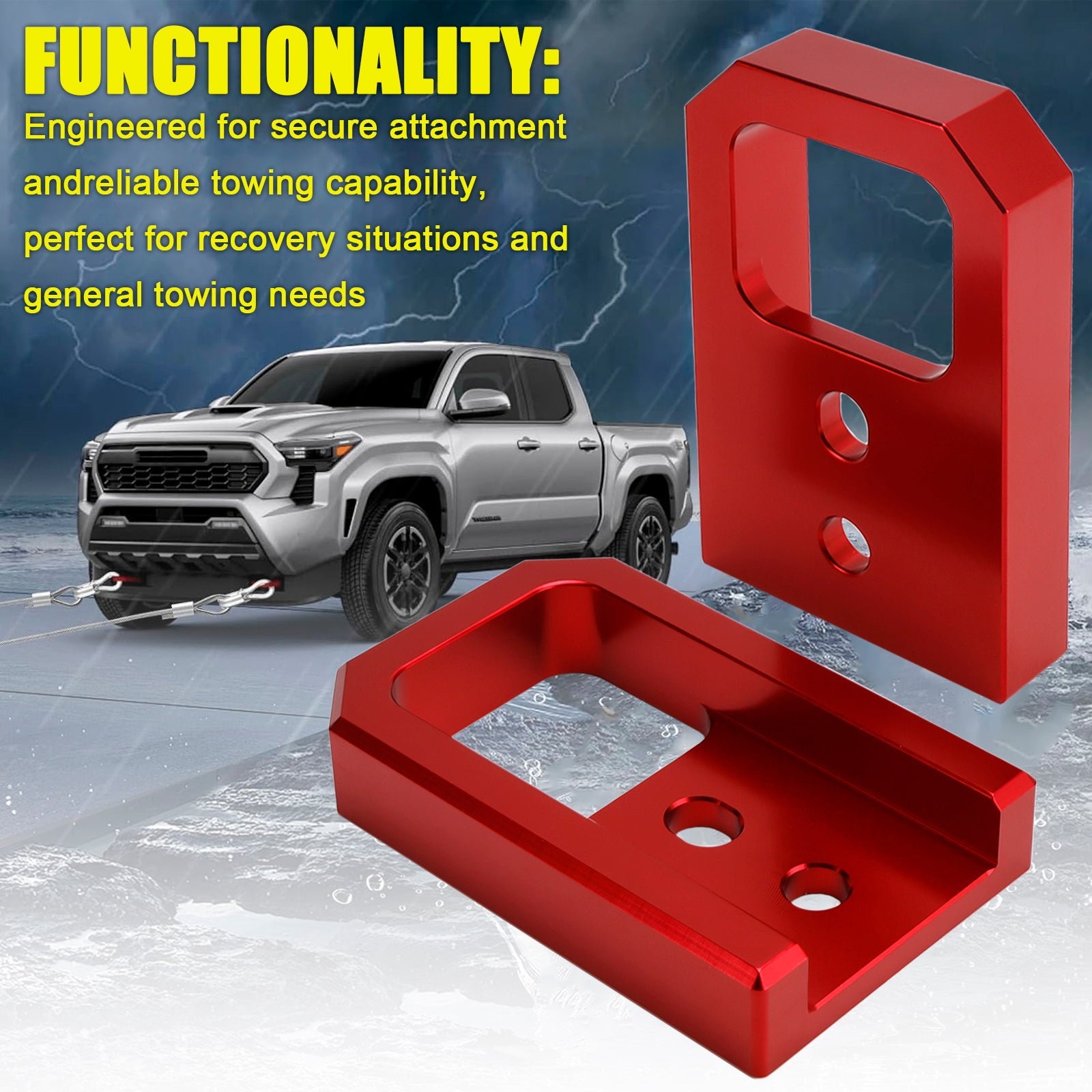 Front Tow Hooks for Toyota Tacoma 2024-2026 4Runner 2025-2026 Red Left and Right