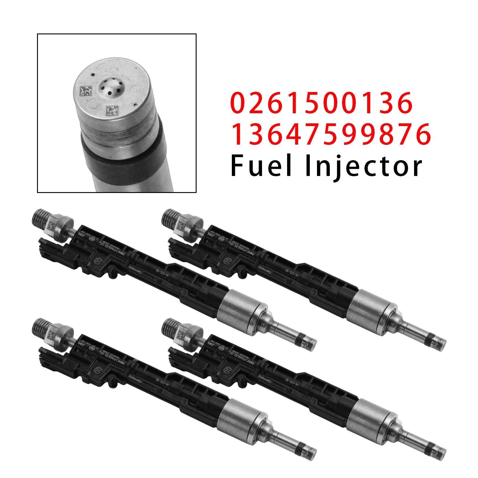 4Pcs Fuel Injector For BMW F10 M5 F06 F07 F12 F13 F15 X5 0261500136 13647599876