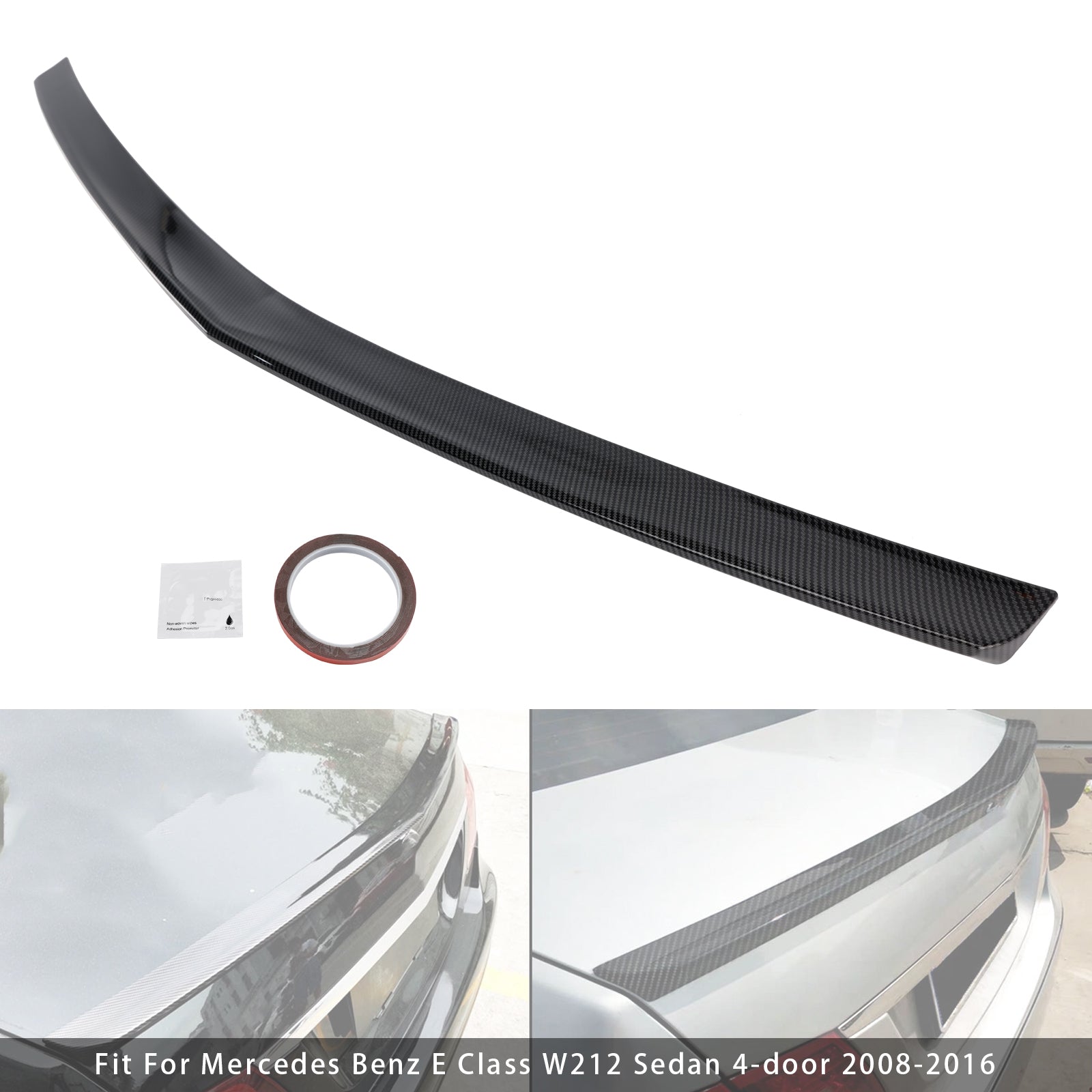 Carbon Fiber Look Rear Boot Spoiler For Mercedes-Benz E-Class W212 2008-2016