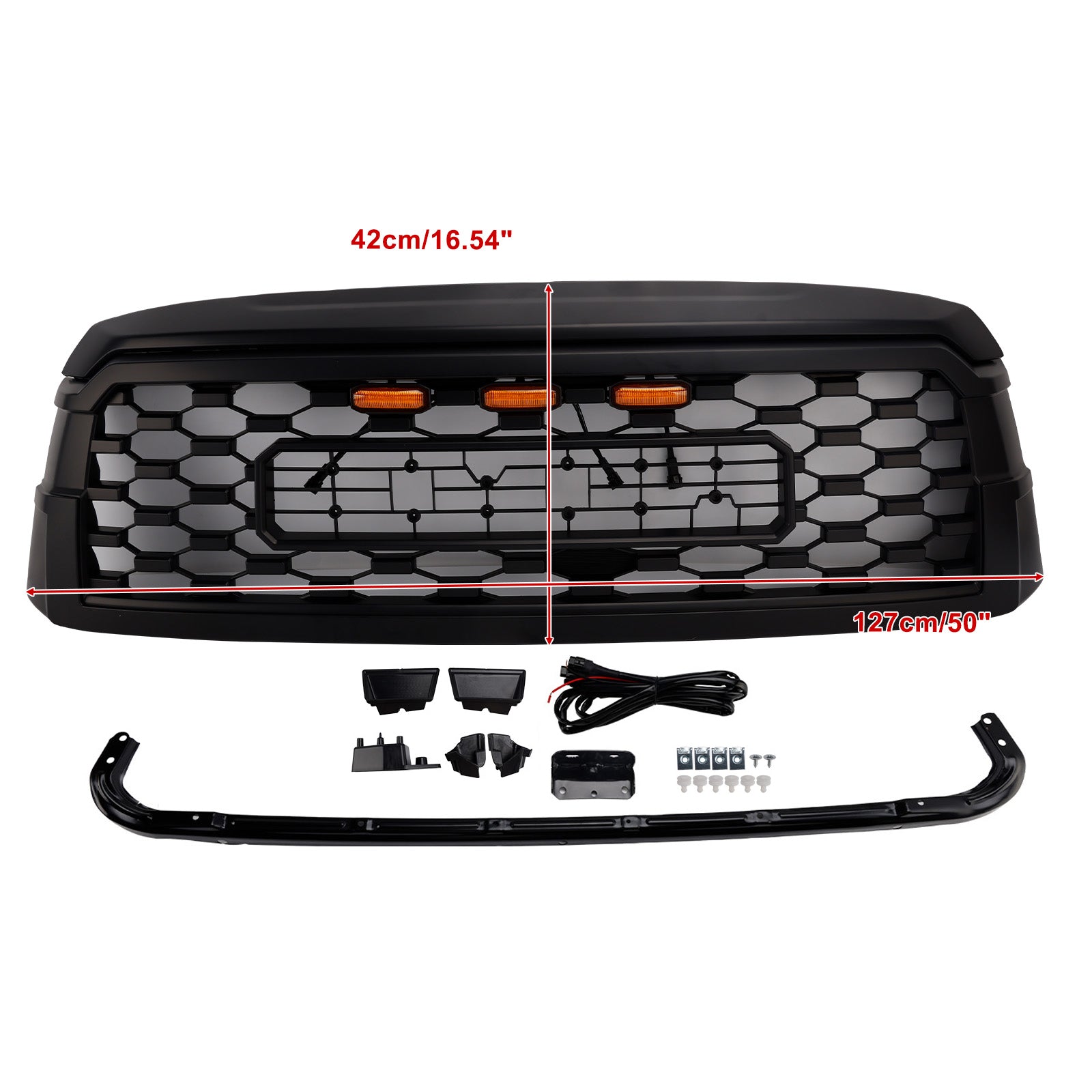 2019-2021 Toyota Sequoia W/ Led Light Black Front Bumper Grille Grill