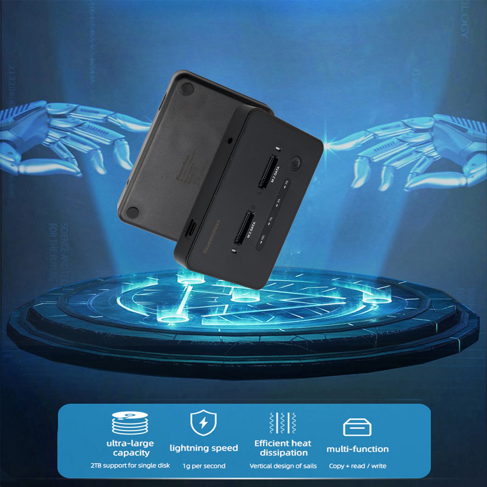 NVME SATA M.2 SSD Docking Station Duplicator SSD Solid State Drive Enclosure for US
