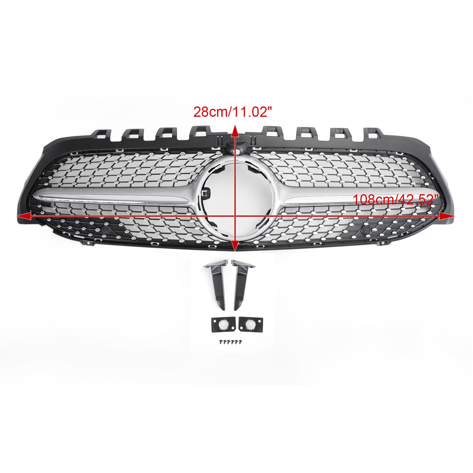 Benz A-Class W177 2019-2023 Diamond Front Bumper Grille Black/Chrome