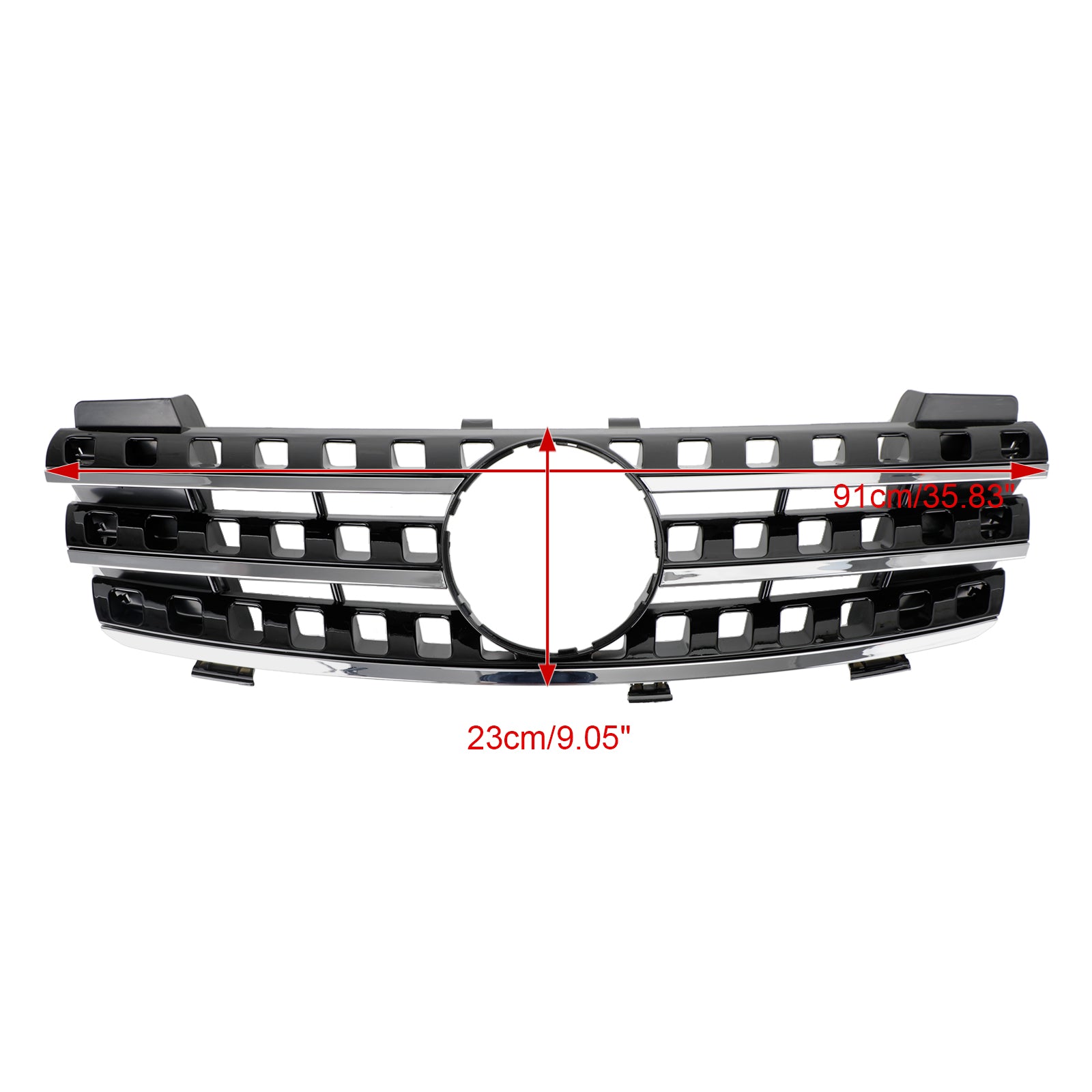 Mercedes Benz W164 2005-2008 ML Clase M Parrilla delantera con aletas cromadas