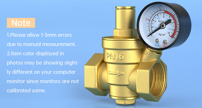 DN25 1" Brass Adjustable Water Pressure Reducing Regulator Valves With Gauge
