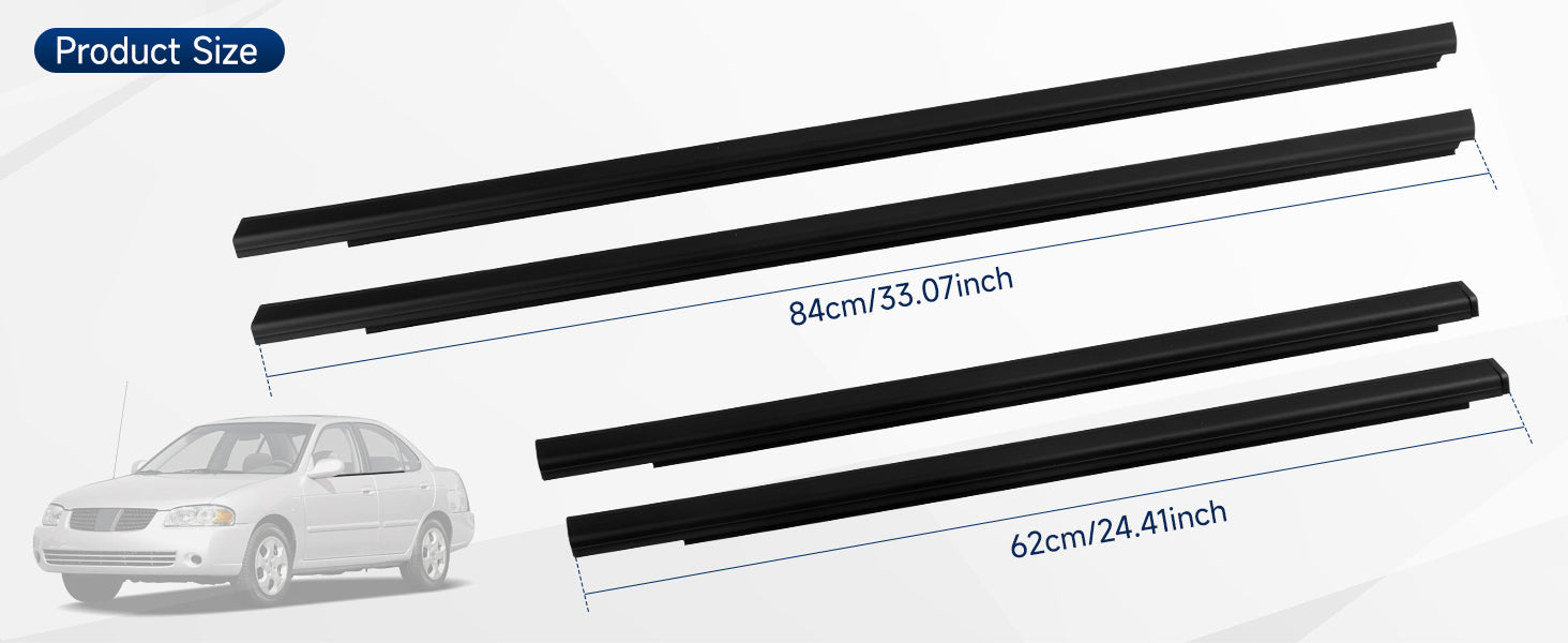 2001-2006 Nissan Sentra 4PCS Weatherstrip 80820-5M00A 82821-5M00A