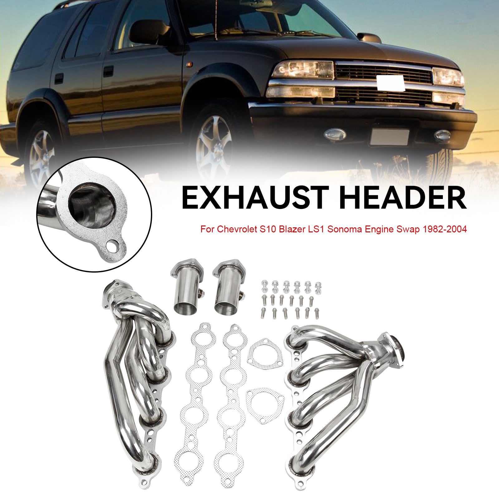 매니 폴드 헤더 피트 시보레 S10 블레이저 LS1 소노마 스왑 엔진 1982-2004