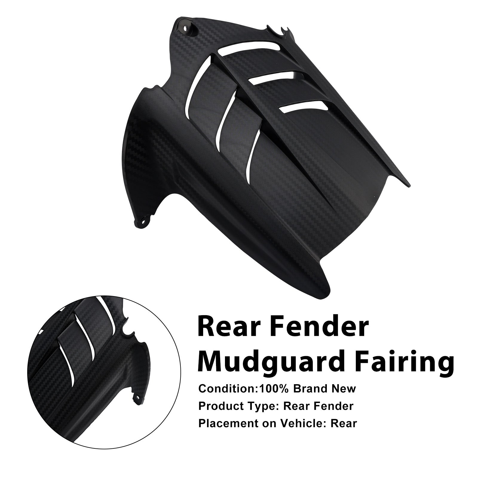 Rear Fender Mudguard Fairing For Kawasaki ZX-6R 636 2009-2025