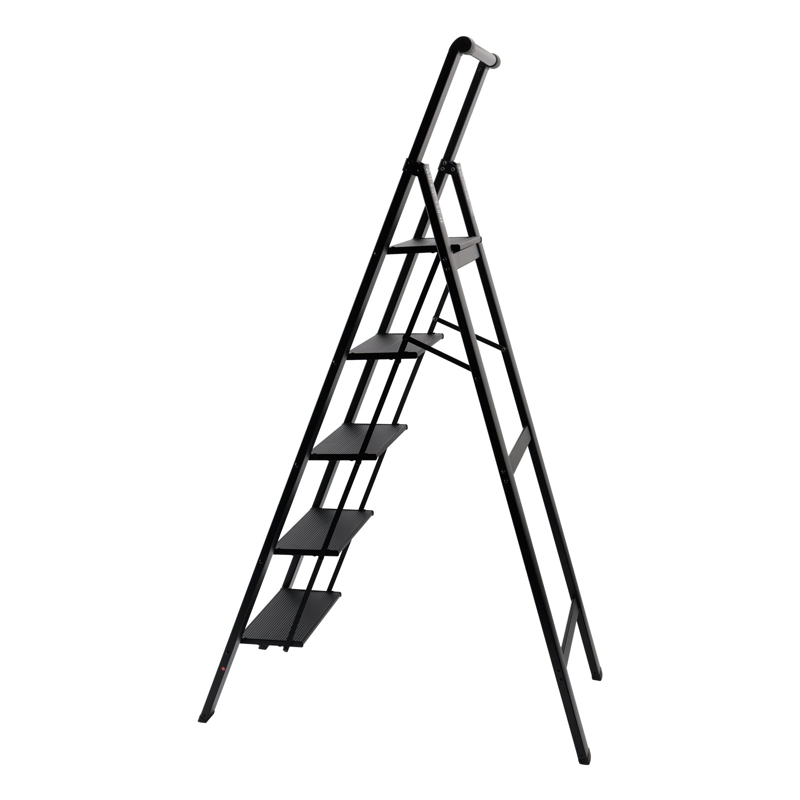 5 Step Ladder, Foldable Step Stool, Aluminum Step Ladder with Anti-Slip Pedal
