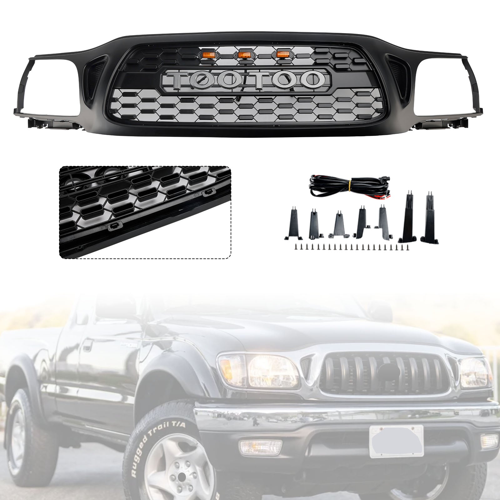 2001-2004 Toyota Tacoma TRD PRO Honeycomb Front Bumper Grille Grill