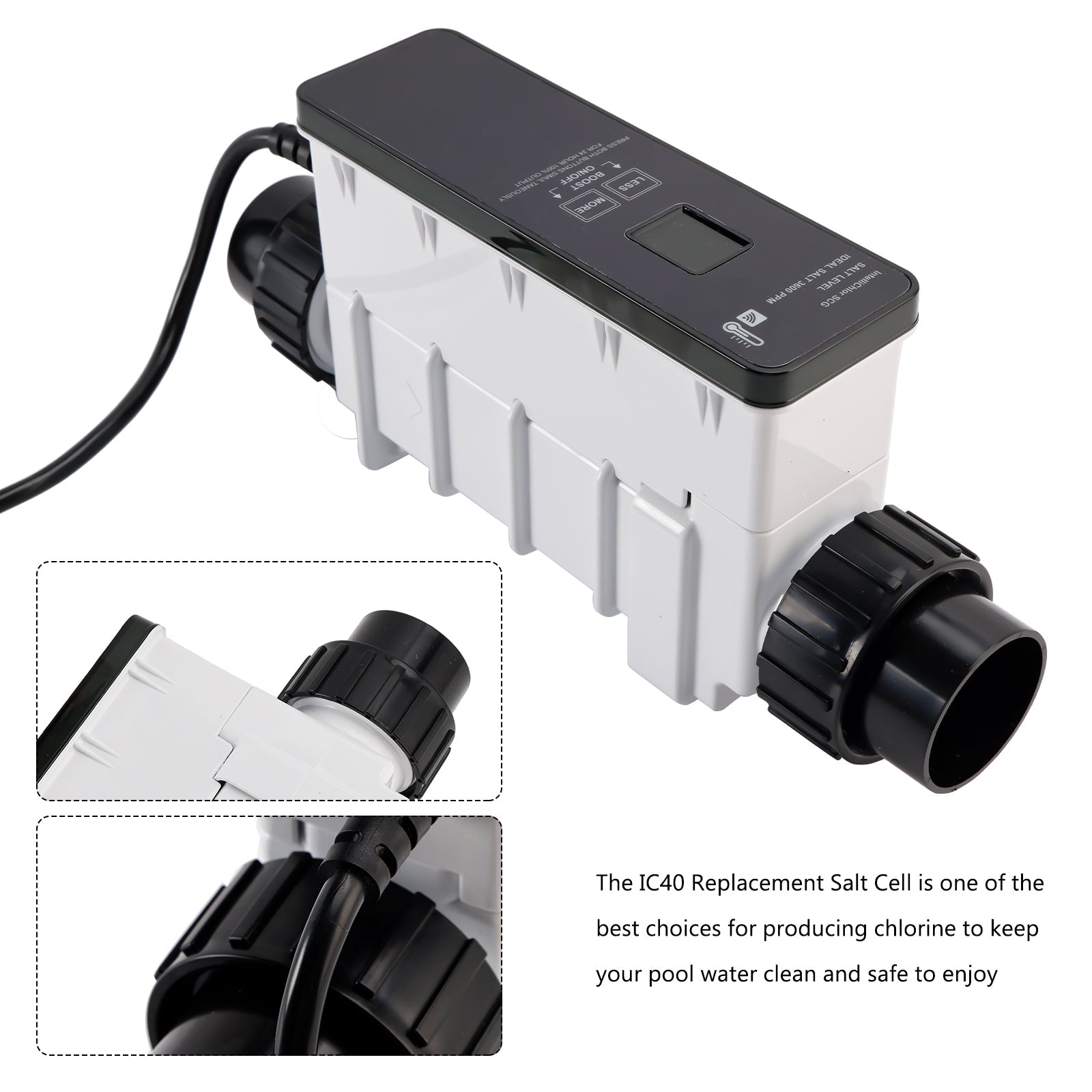 IC40 EC-520555 Replacement Salt Cell Chlorine Generator for In-Ground Pools Up