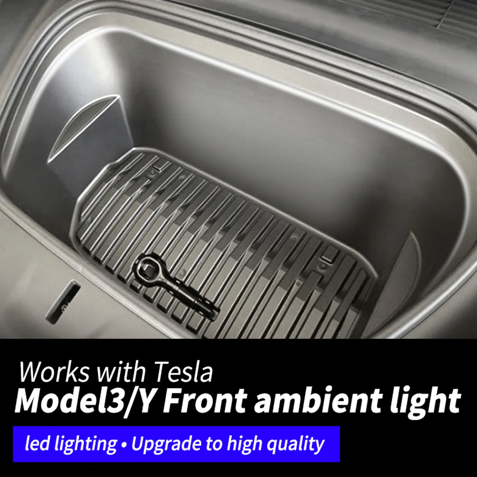 Front Trunk Ambient Atmosphere LED Light Strip White For Tesla Model 3/Y
