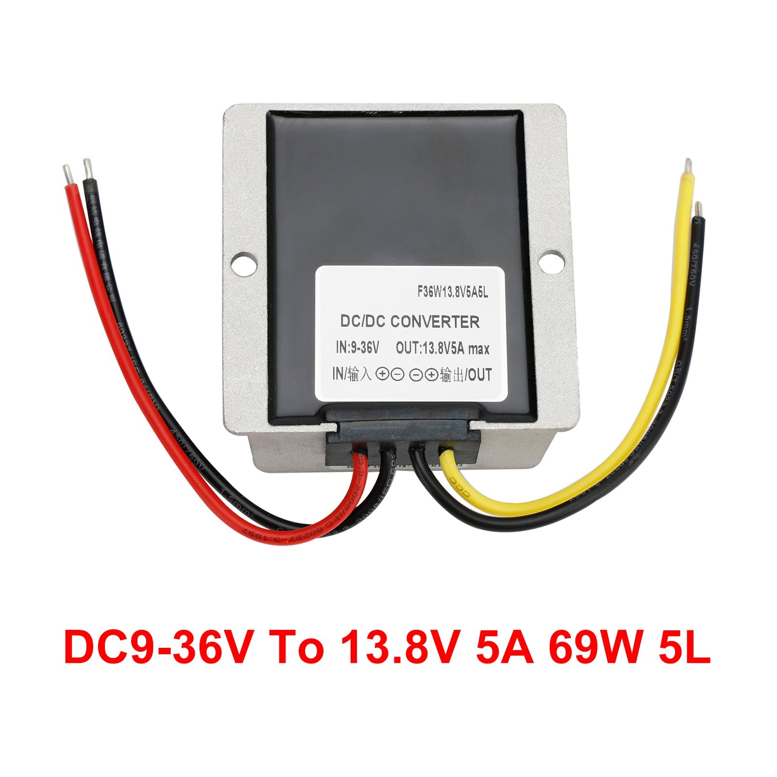 Waterproof DC 9-36V To DC 13.8V 5A Voltage Stabilizer Car Power Supply Regulator