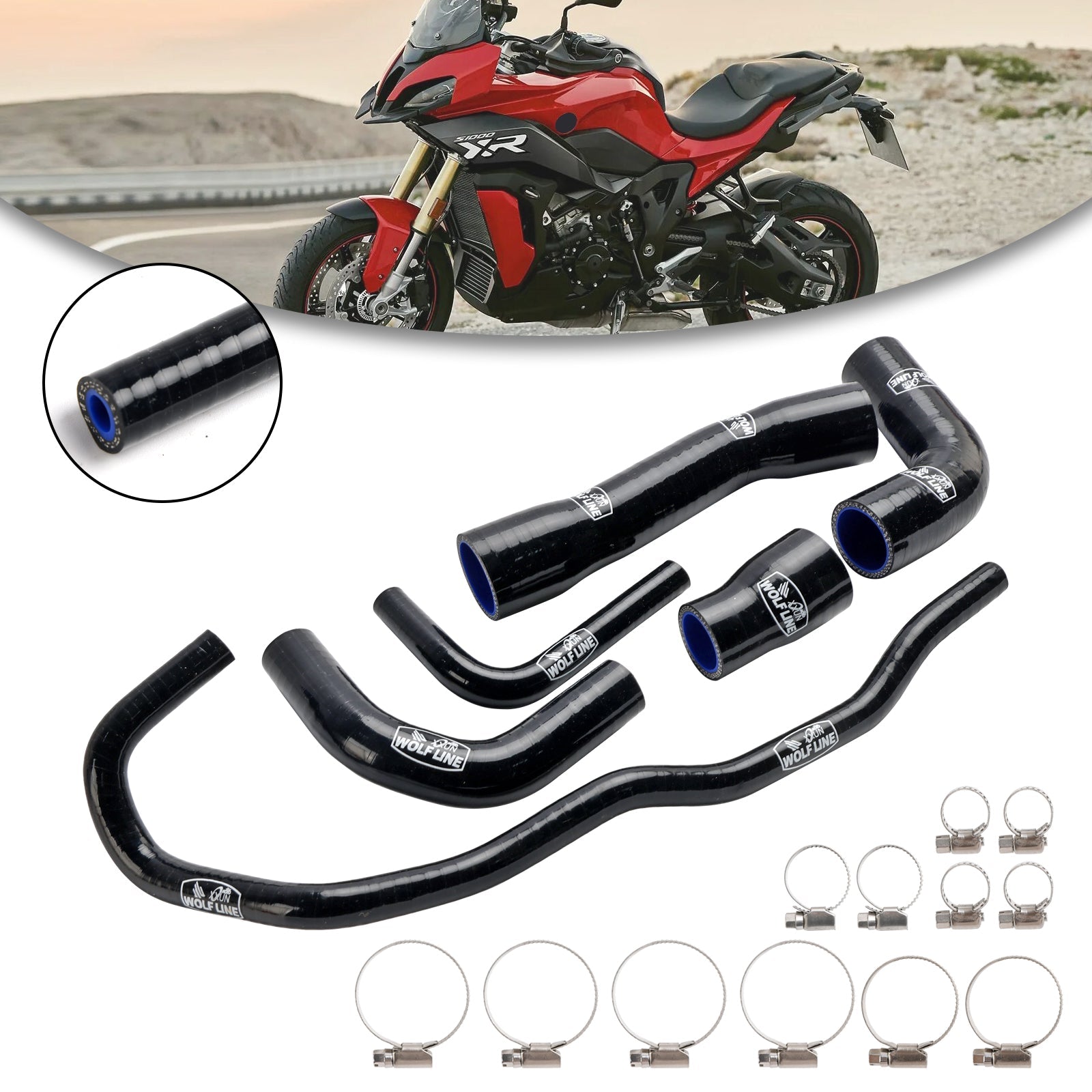 Silicone Radiator coolant Hose kit For BMW S1000XR 2021-2024
