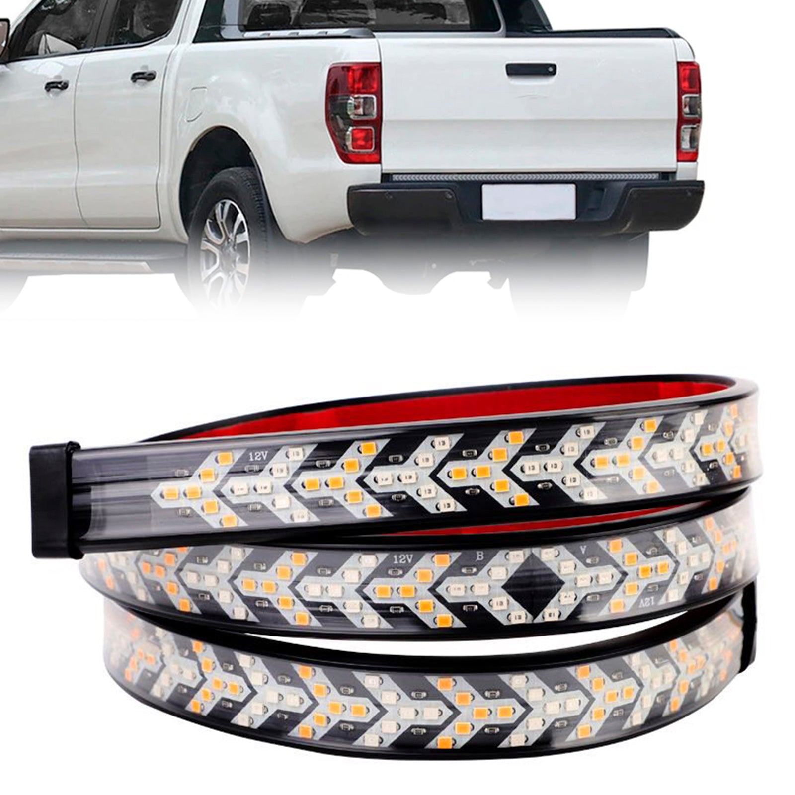 Car Truck LED TailLight Strip Turn Signal Lamp Flowing Dynamic Fish Bone 1.2 meters