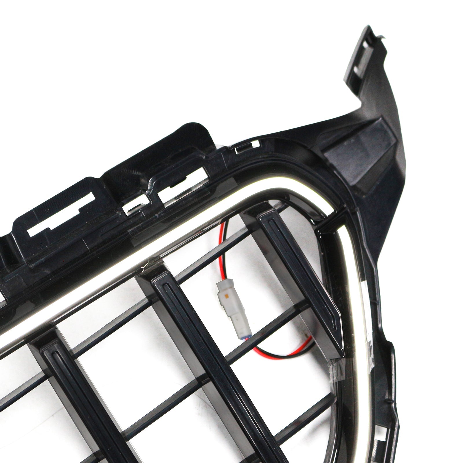 Black Front Bumper Grill Grille Fit Mercedes W205 C250 C300 2015-2021 W/LED