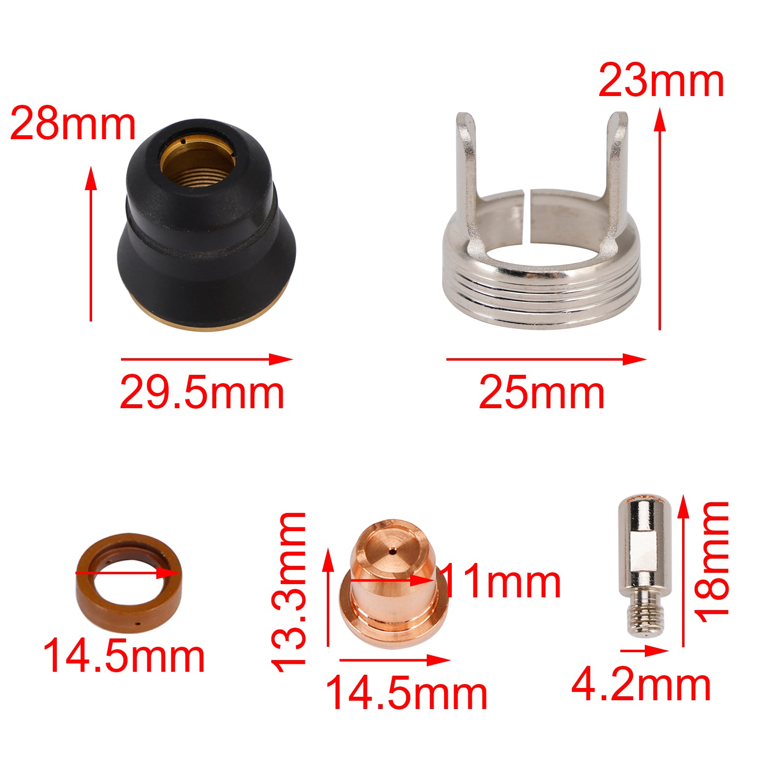 24Pcs IPT40 Plasma Cutting Torch Tip Electrode Consumables For CUT-55DS CUT-65DS