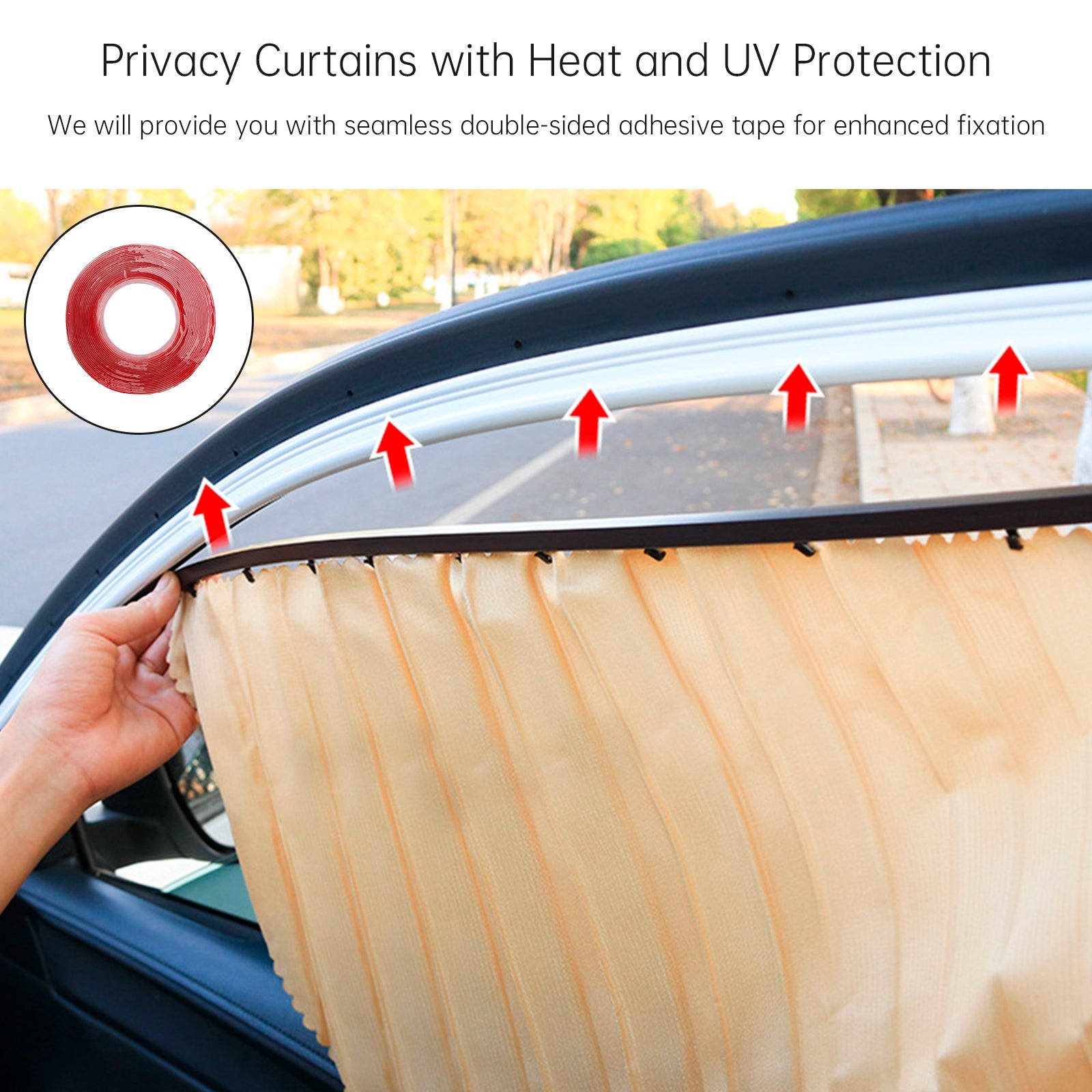 4 PCS Universal Car Side Window Sun Shades Gold For Breast feeding Taking a nap