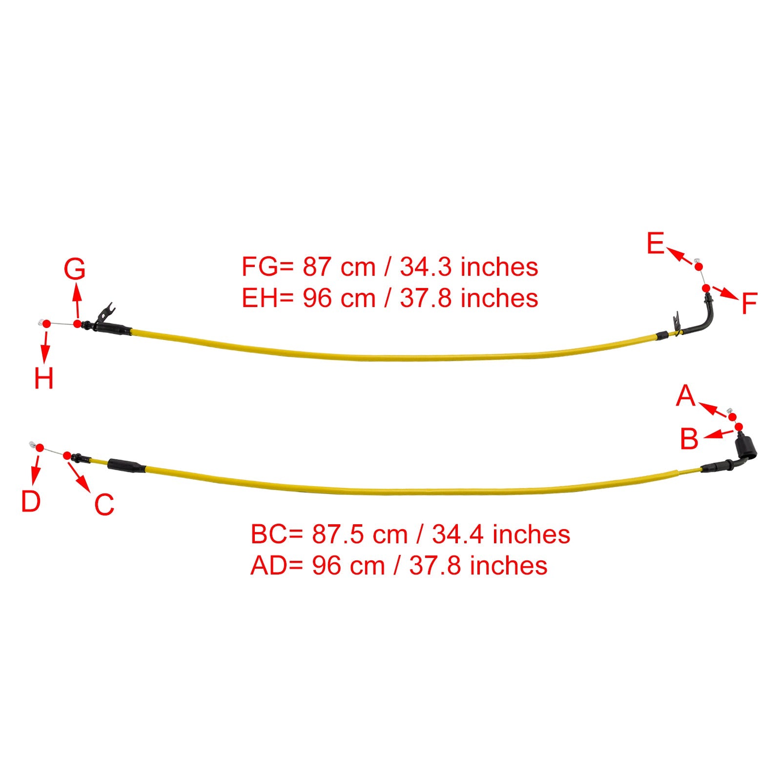Throttle Cable Wire for Suzuki GSXR1000 2017-2023 Yellow