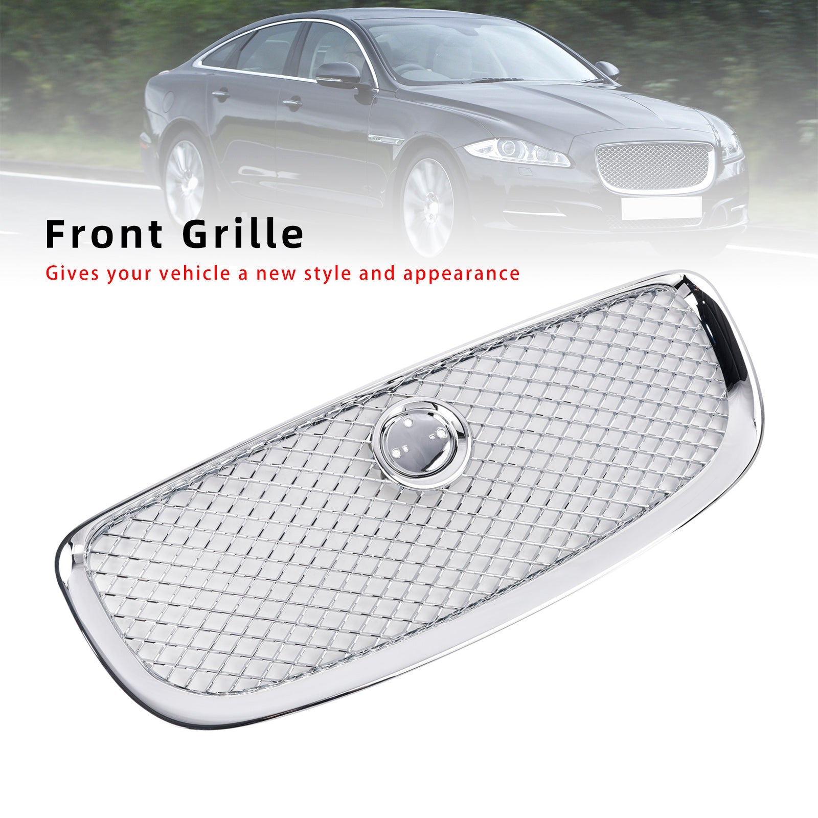 Chrome Front Bumper Grill Grille Fit Jaguar XJ 2010-2015